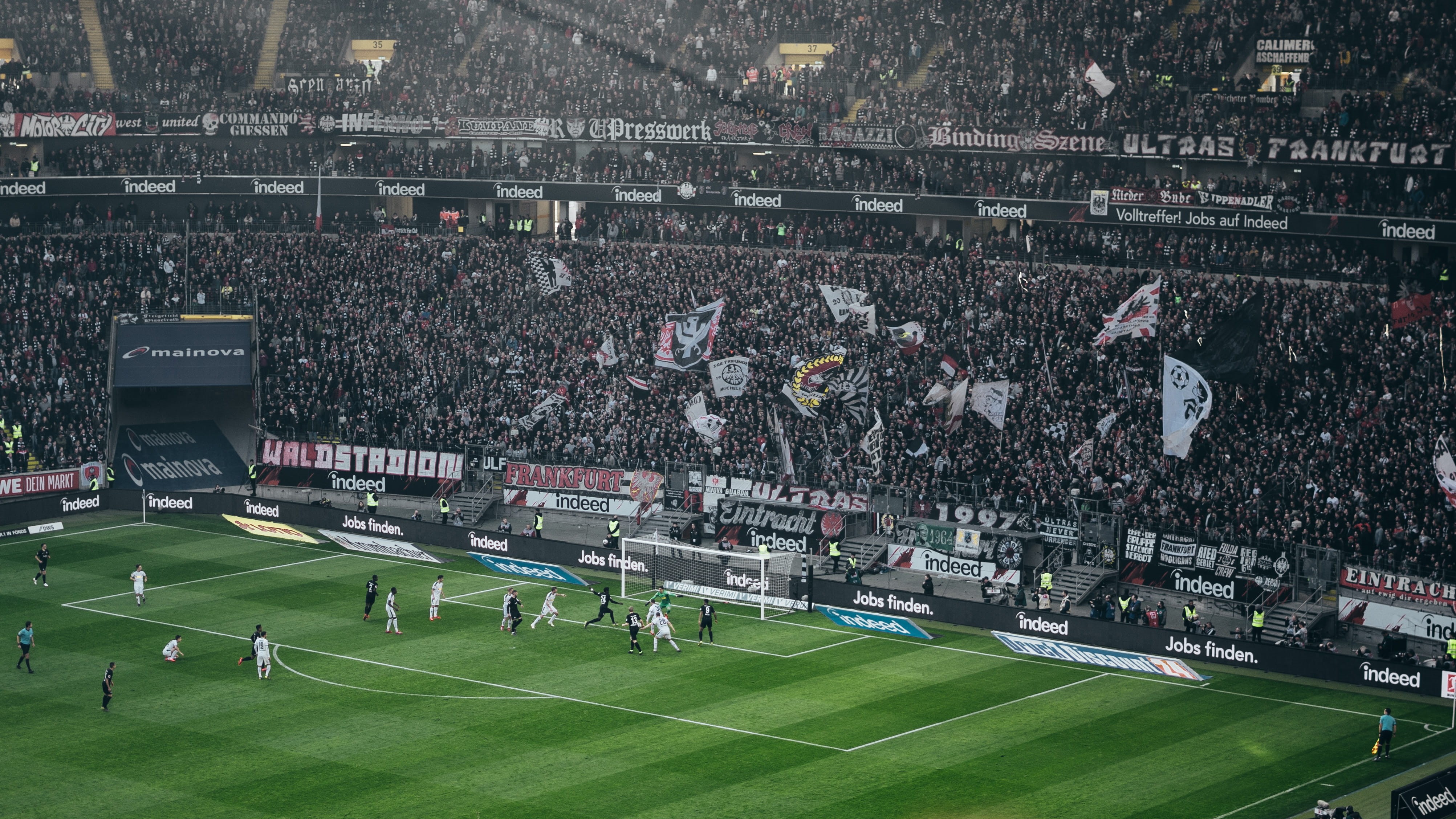 football, soccer field, frankfurt, 4K, fan, sports team, goal, grass, photo, match - sport, group of people, architecture, soccer, person, crowd, arena, HD Wallpaper