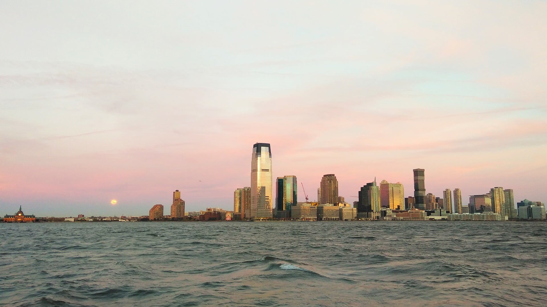 Jersey City, no people, financial district, city, New York City, landscape, sea, tall - high, cityscape, office building exterior, high, architecture, building, HD Wallpaper