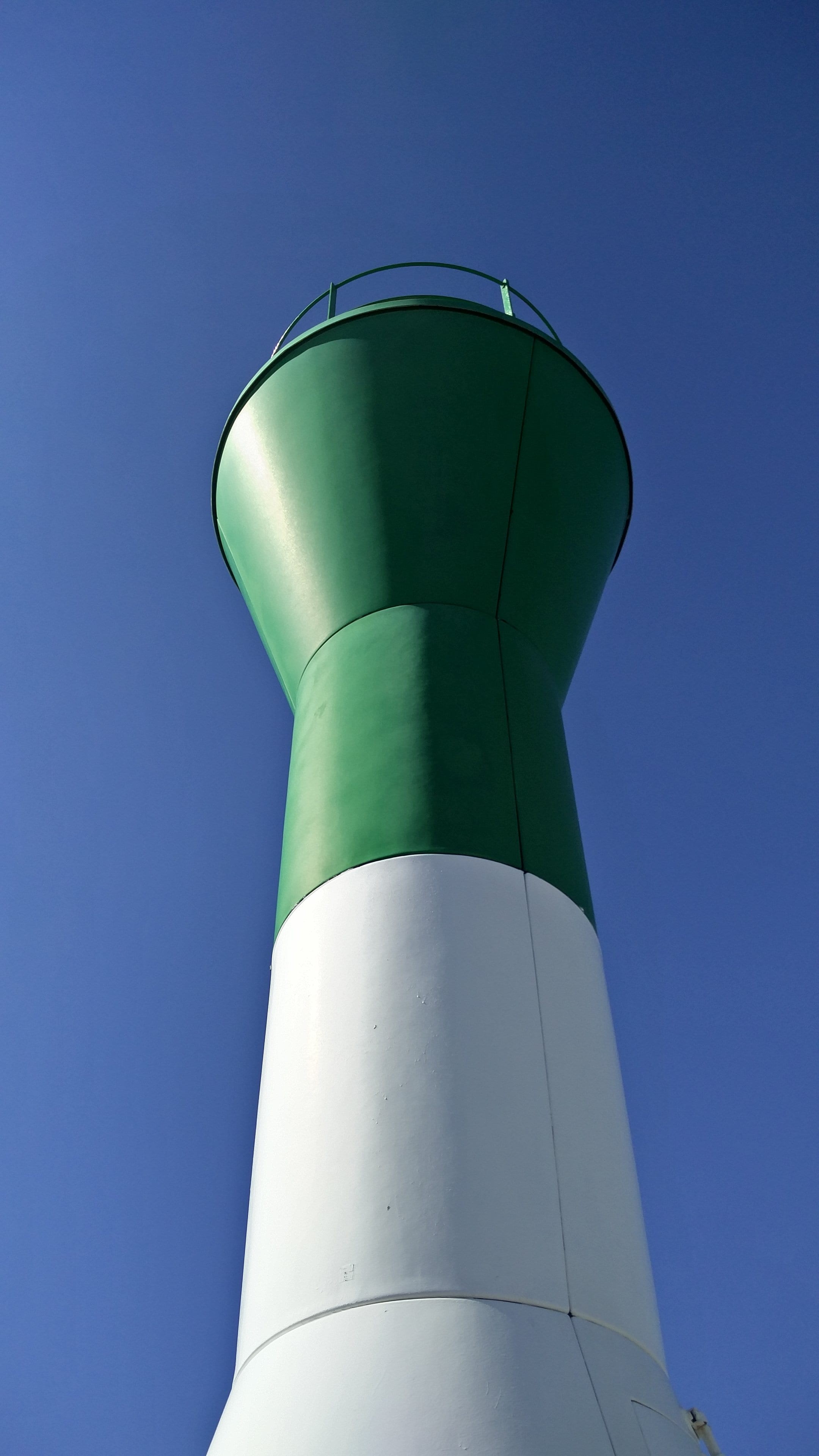 white, sunlight, day, green color, health, blue, safety, protection, black, tower, tall - high, clear sky, exercise, low angle view, sky, lighthouse, nature, Phone HD Wallpaper
