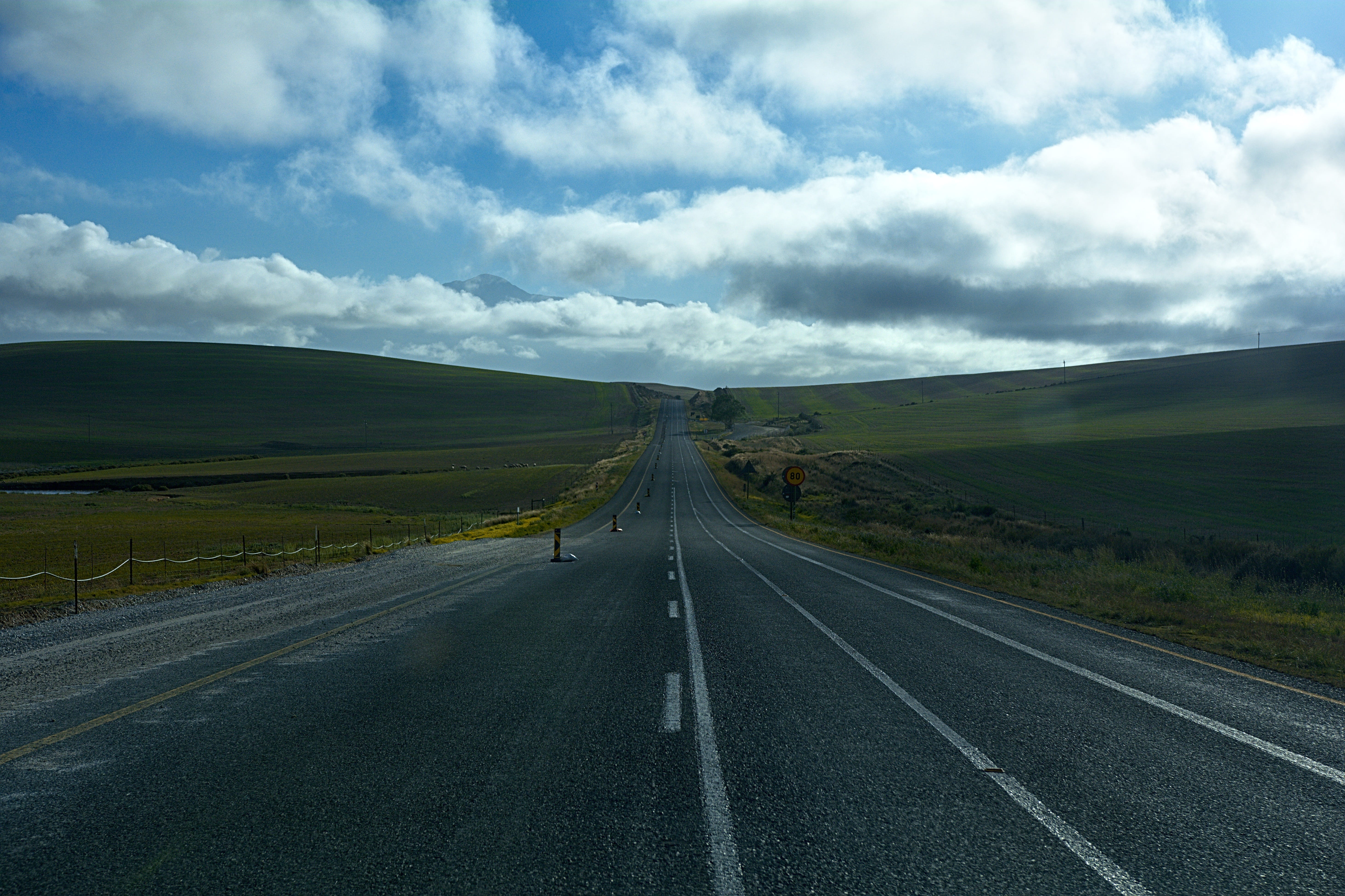 nature, 5K, environment, beauty in nature, outdoors, alone, road marking, construction, nowhere, straight, travel, no people, direction, sign, highway, HD Wallpaper