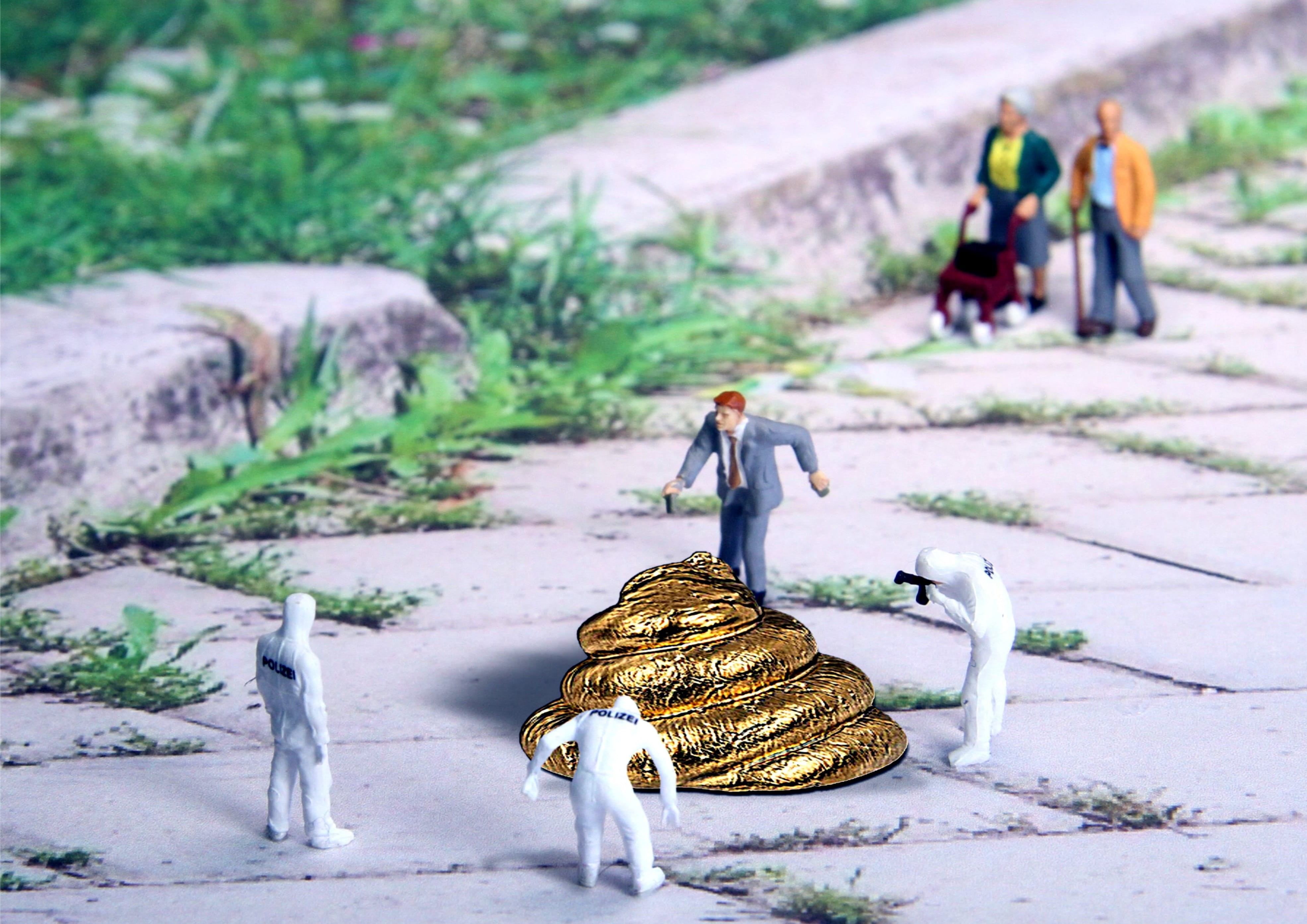 crap, day, miniature, focus on foreground, environmental protection, dog feces, incidental people, miniature figures, model construction figure, poop, miniature figure, HD Wallpaper