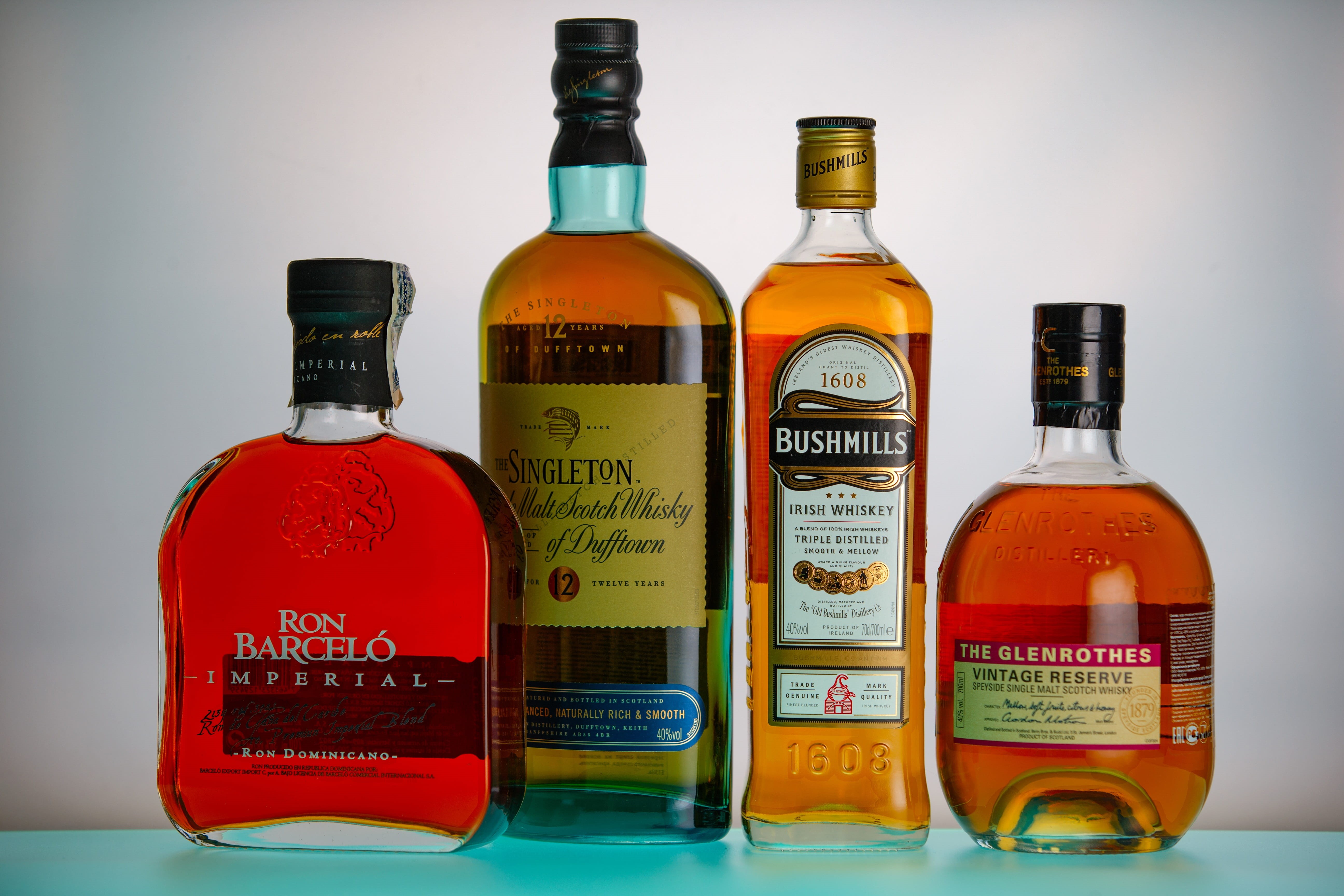 rum, multi colored, brand, in a row, indoors, food and drink, alcohol, refreshment, liquors, assorted, binge, glass - material, whiskey, variation, label, HD Wallpaper