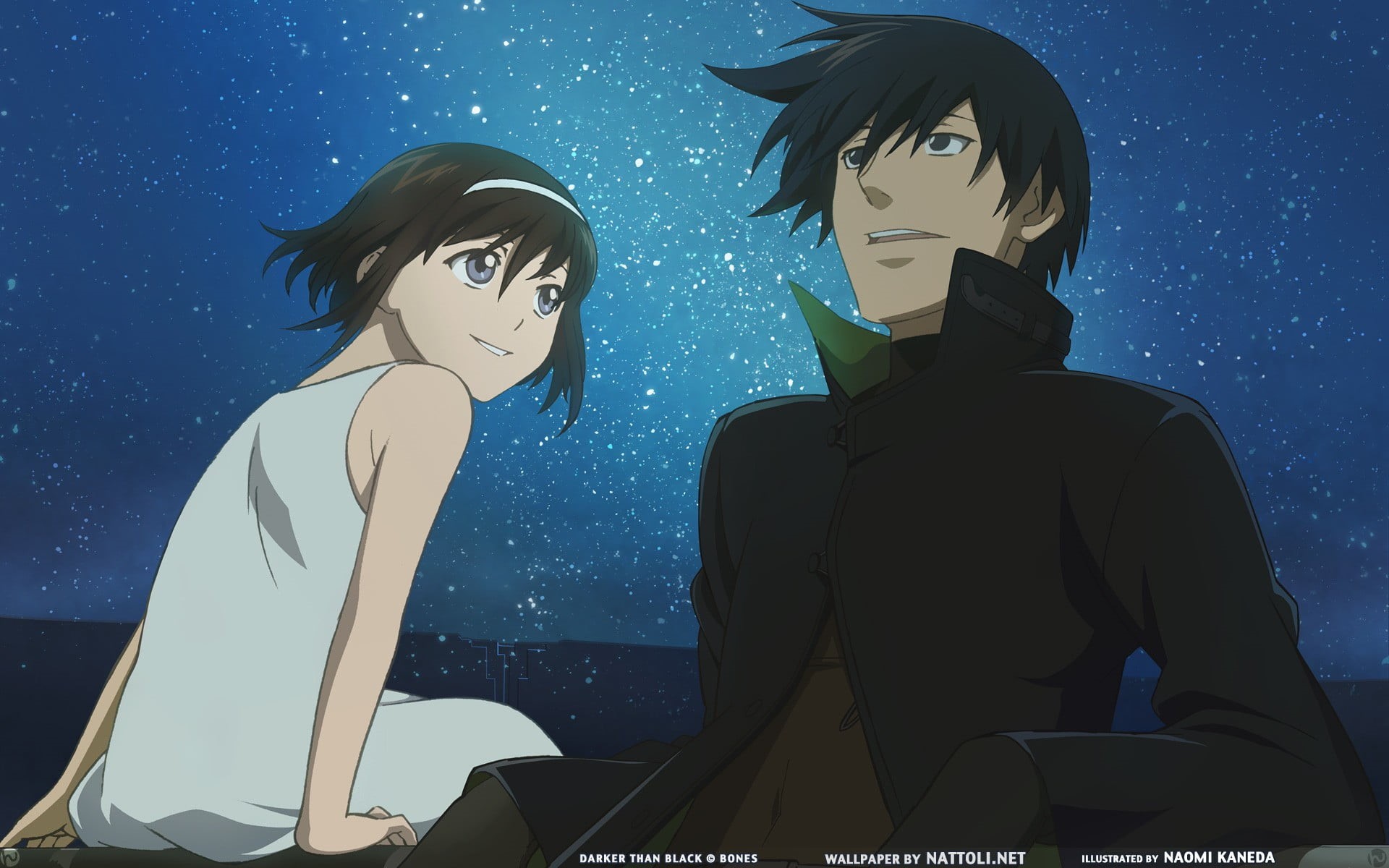 two people, vertebrate, male, 1080P, nature, people, water, fish, blue background, blue, lifestyles, black, anime, underwater, undersea, men, Hei, waist up, HD Wallpaper