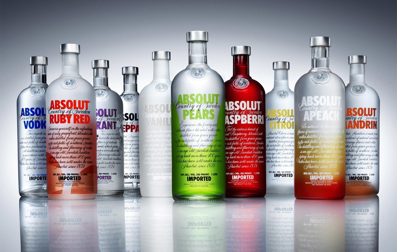 choice, 720P, colored background, drink, refreshment, food and drink, variation, simple background, Absolut, lot, indoors, text, abundance, western script, HD Wallpaper