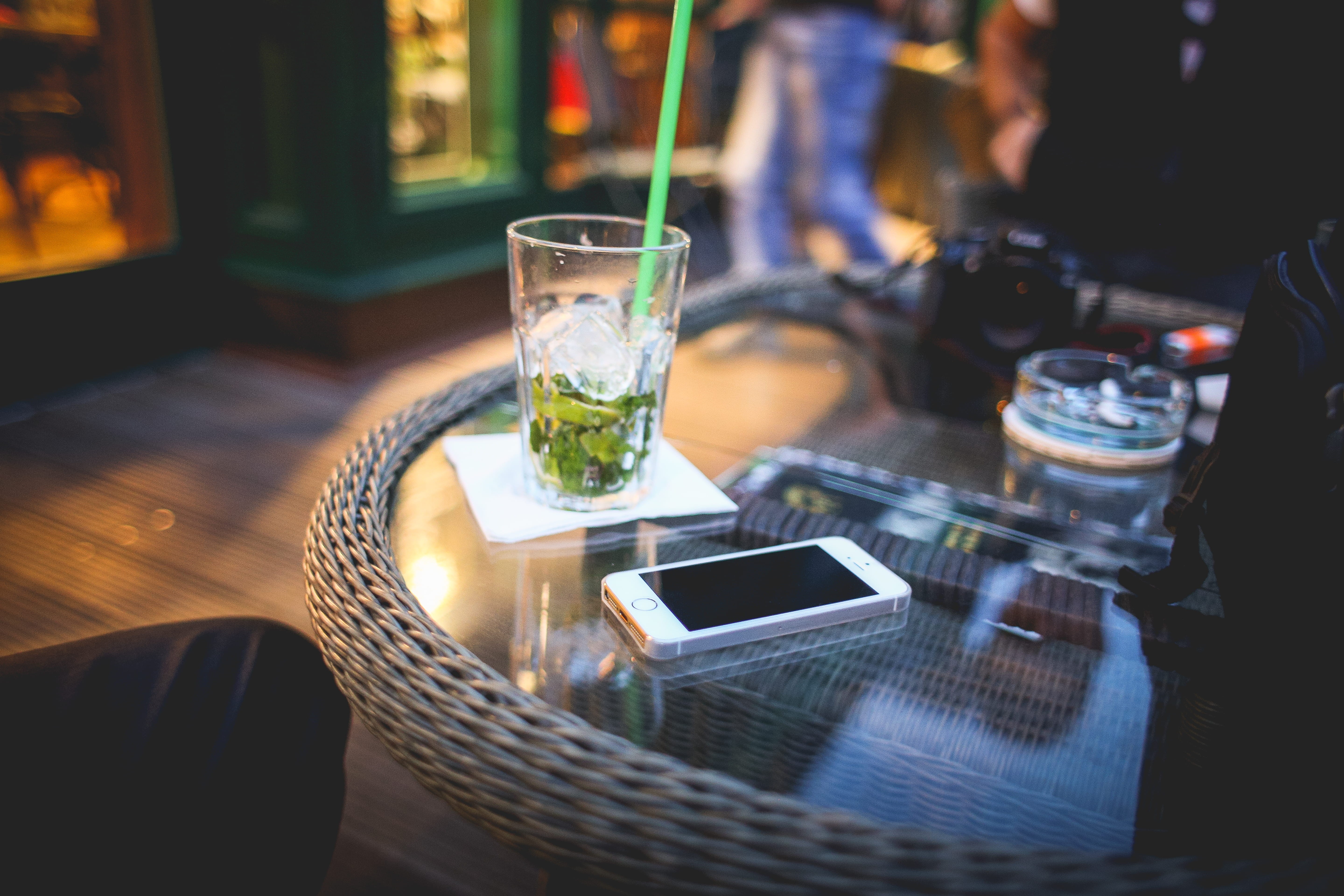 communication, wireless technology, Evening, cafe, freshness, one Person, drinking glass, restaurant, mobile phone, men, females, adult, people, refreshment, HD Wallpaper