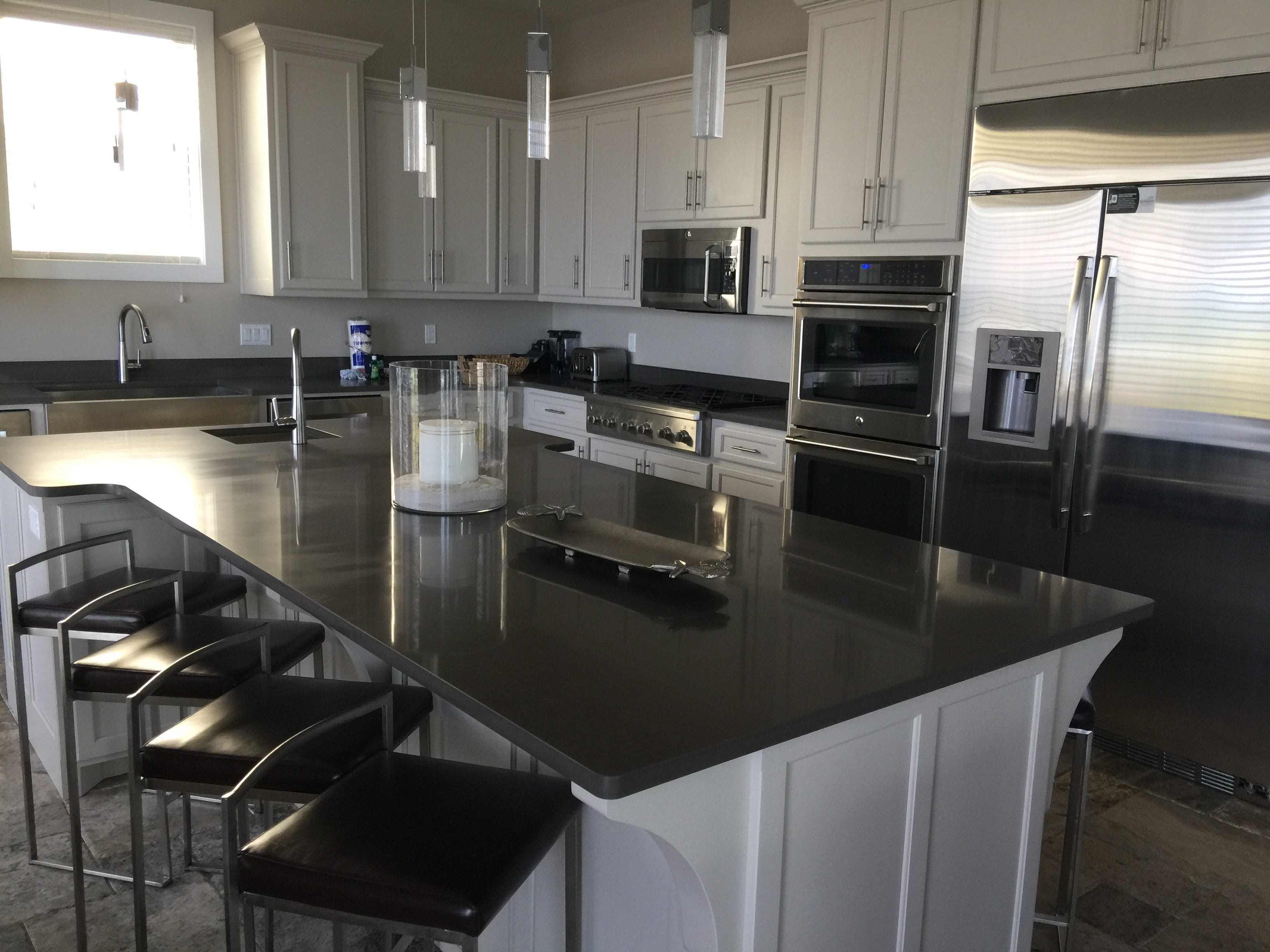 appliance, white, area, exhaust fan, stove, modern, absence, household equipment, gray, house, oven, furniture, cabinet, steel, 2K, Home, kitchen Counter, HD Wallpaper