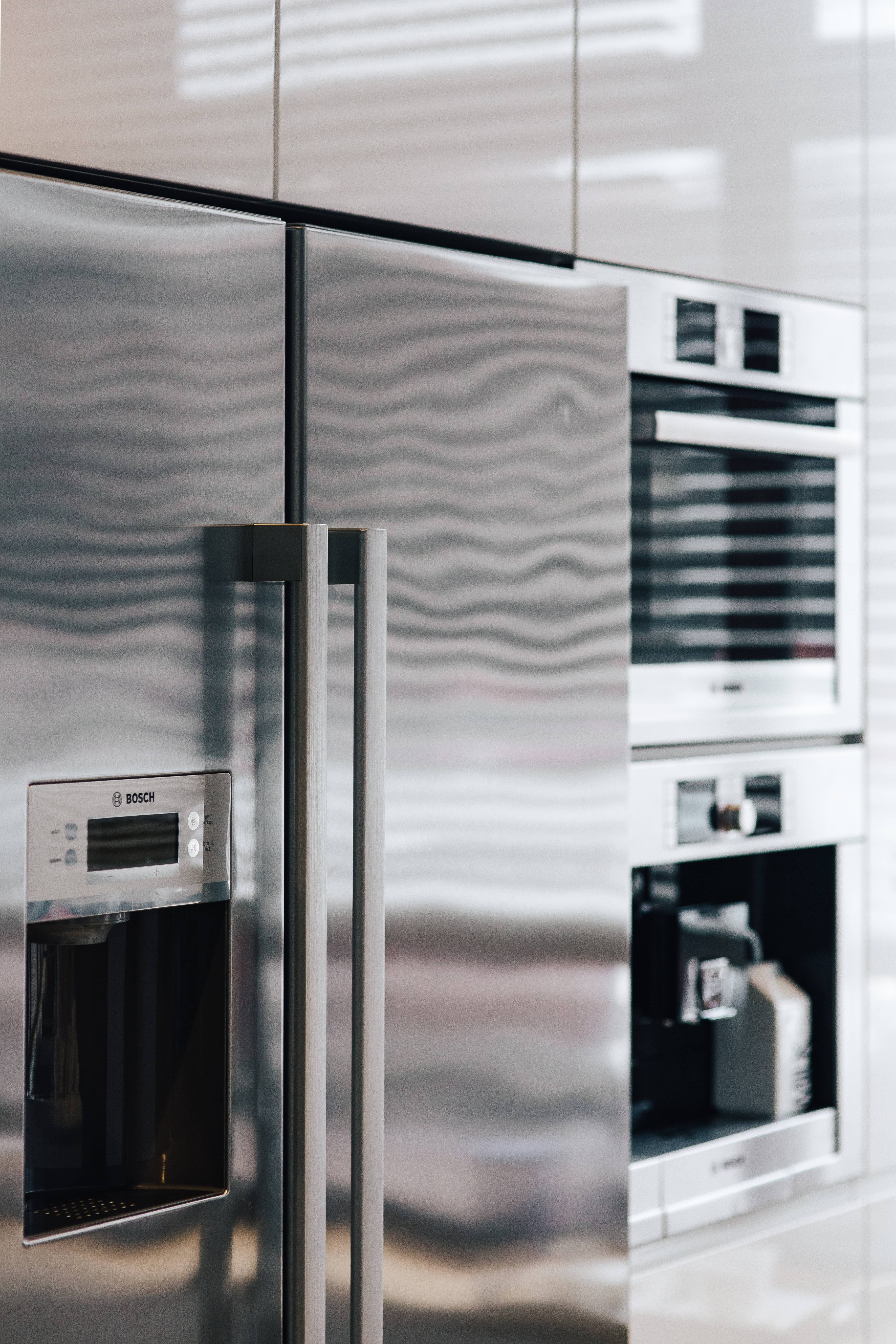 technology, domestic Kitchen, home Interior, day, close-up, full frame, domestic Life, kitchen, microwave, modern, wall - building feature, white, fridge, Phone HD Wallpaper