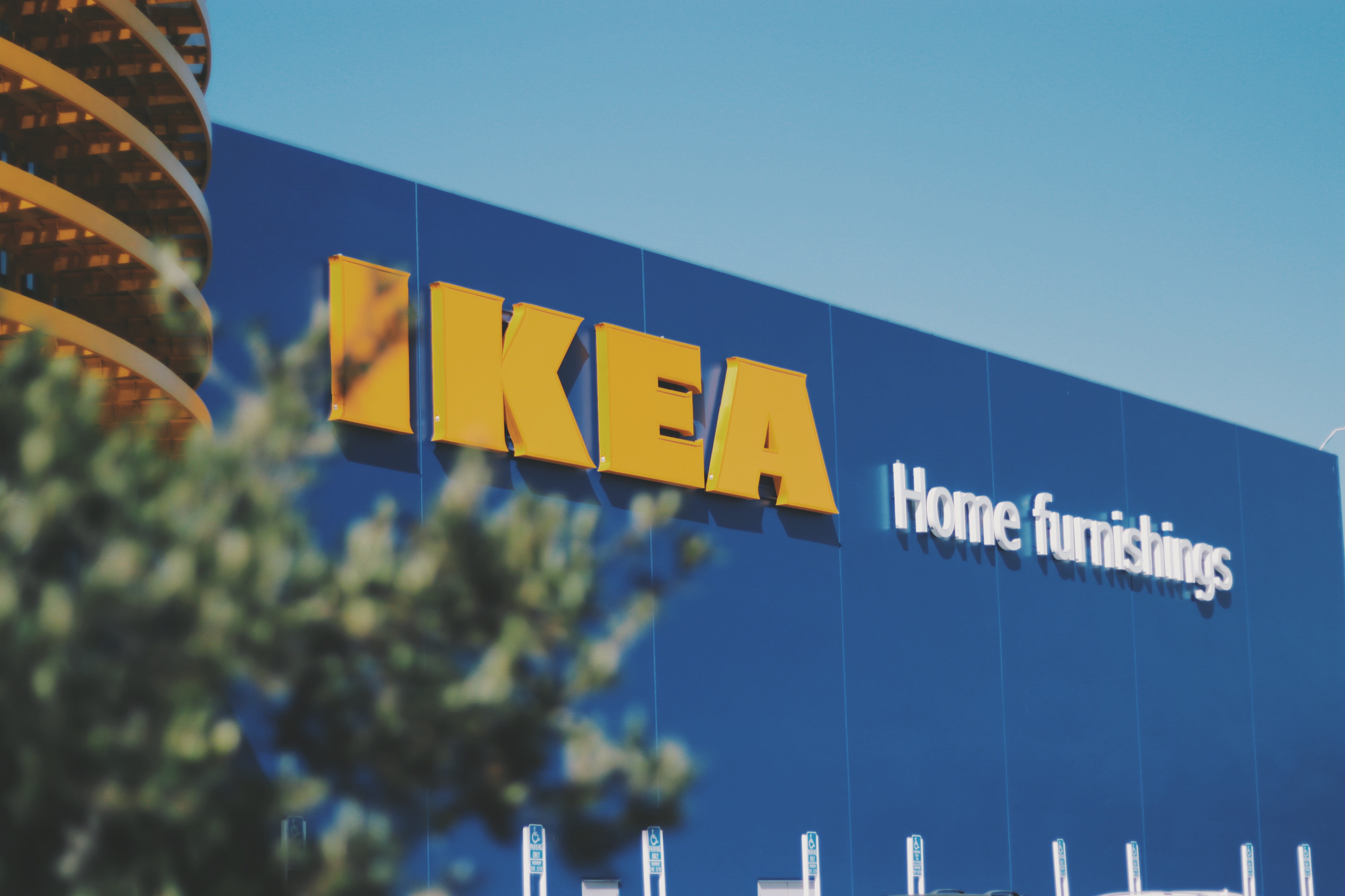 text, finance, architecture, symbol, blue, store, ikea, low angle view, outdoors, nature, clear sky, built structure, sky, guidance, building, day, no people, HD Wallpaper