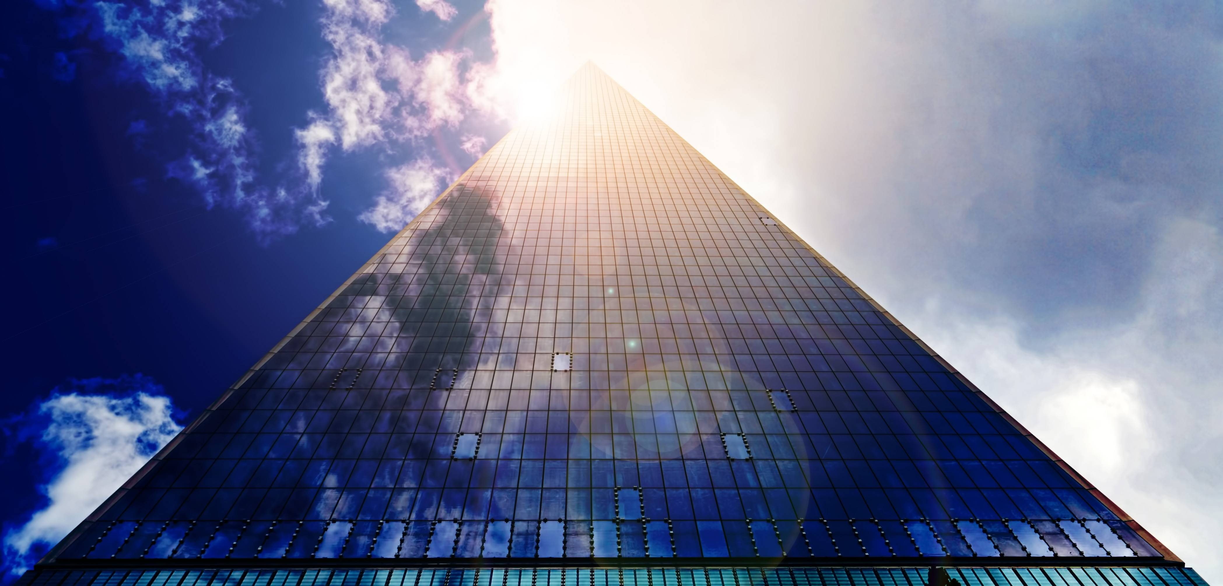 facade, skyscraper, 4K, office, building, glass, HD Wallpaper