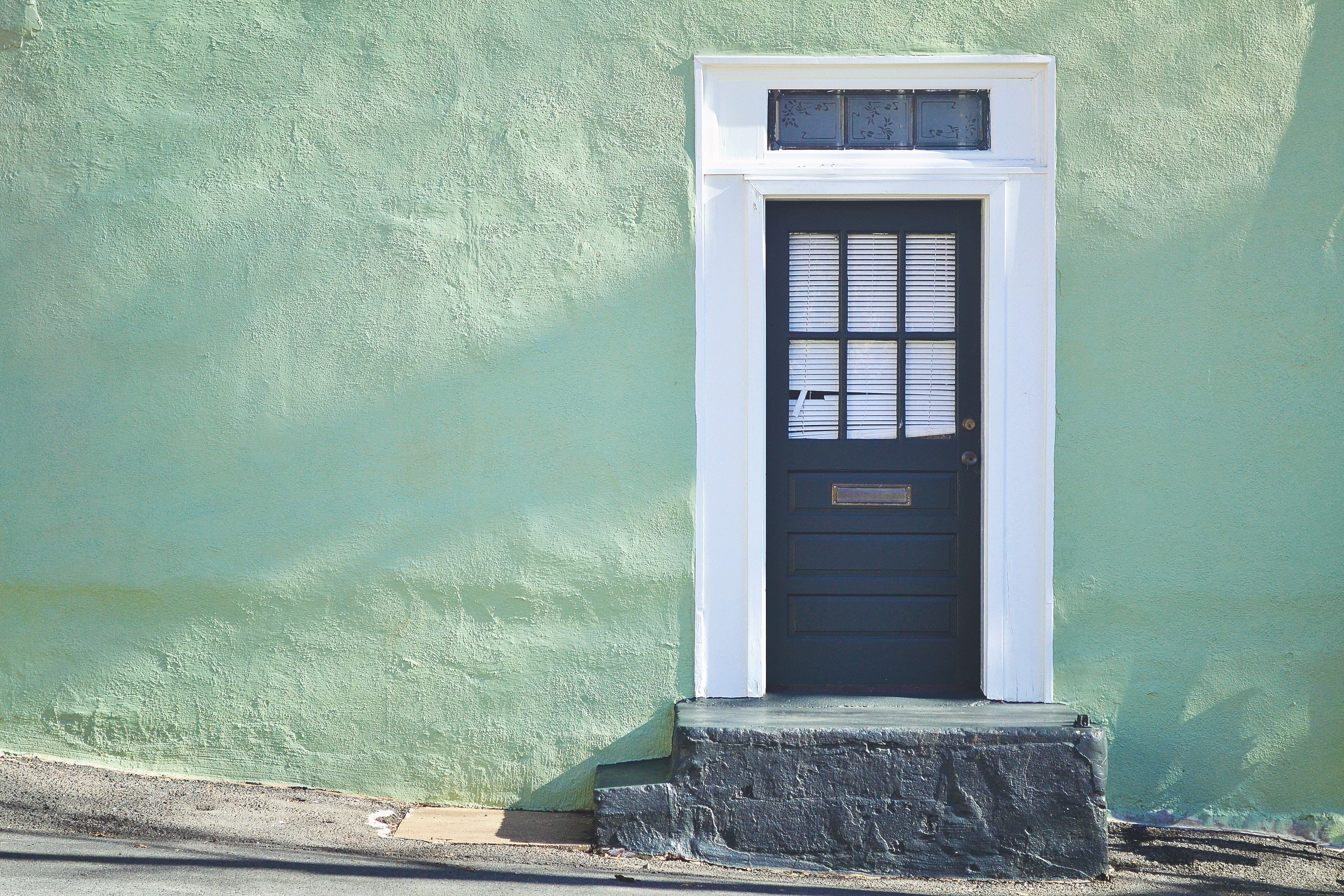 closed, plant, colorful, Residence, built structure, old, wall, no People, outdoors, entrance, day, Antique, blue, 4K, building Exterior, turquoise colored, HD Wallpaper