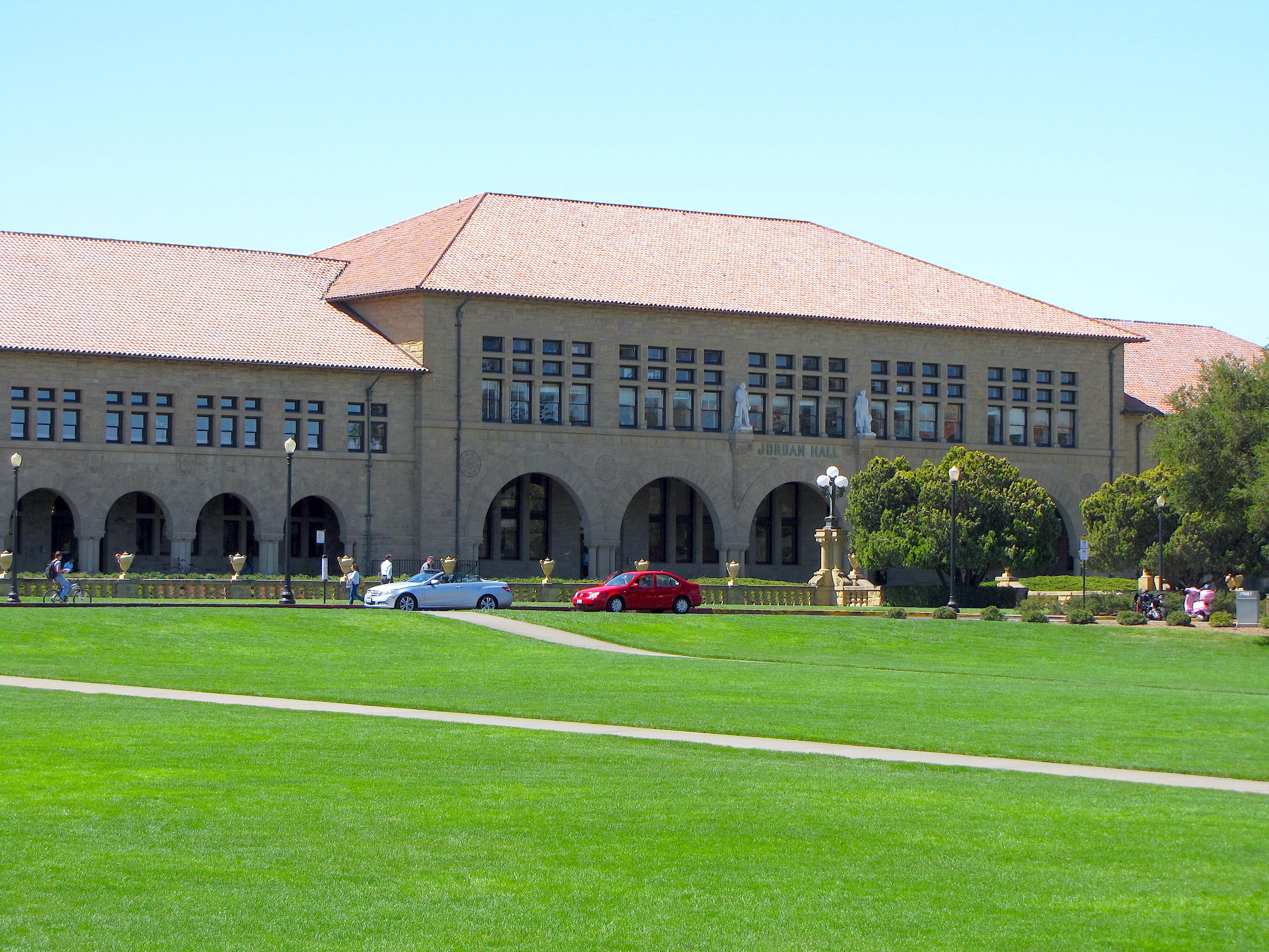 architecture, study, american, grass, university, green color, stanford university, copy space, blue, nature, clear sky, tree, building exterior, day, usa, HD Wallpaper