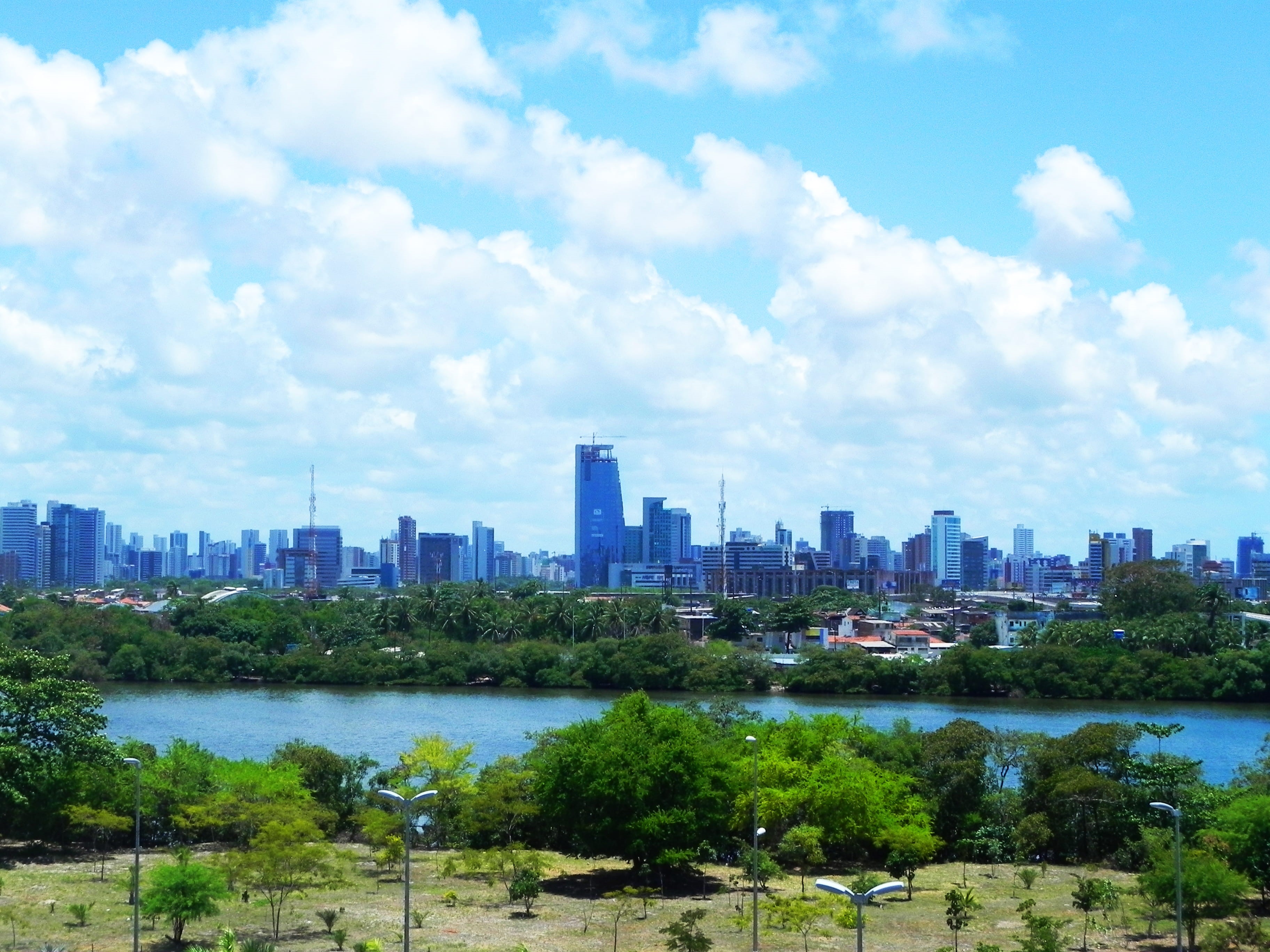 no people, financial district, office building exterior, urban skyline, architecture, sky, city, outdoors, modern, recife, building, building exterior, HD Wallpaper