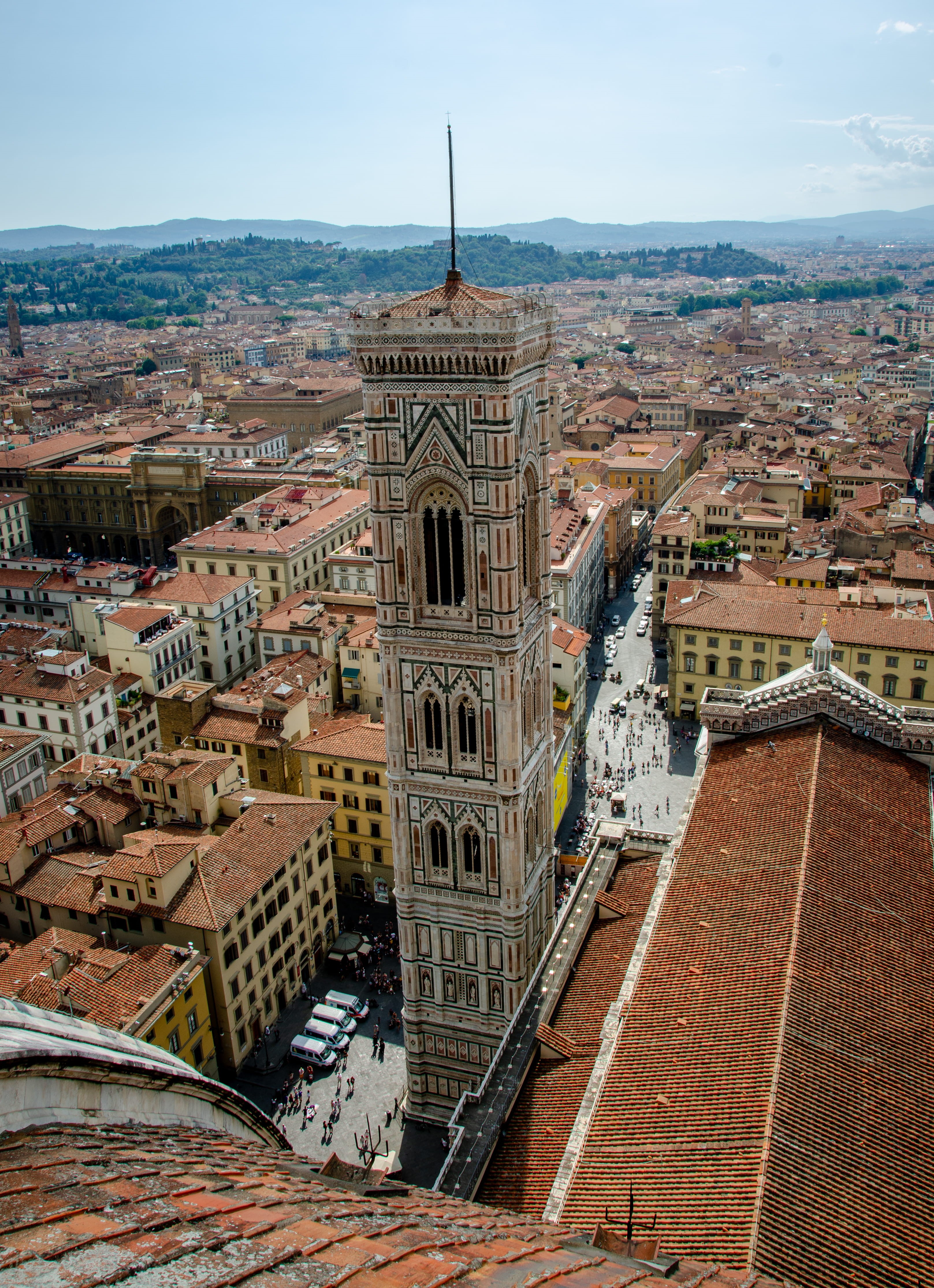 firenze, high angle view, travel destinations, architecture, duomo, italy, nature, religion, building exterior, day, cathedral of santa maria del fiore, Phone HD Wallpaper