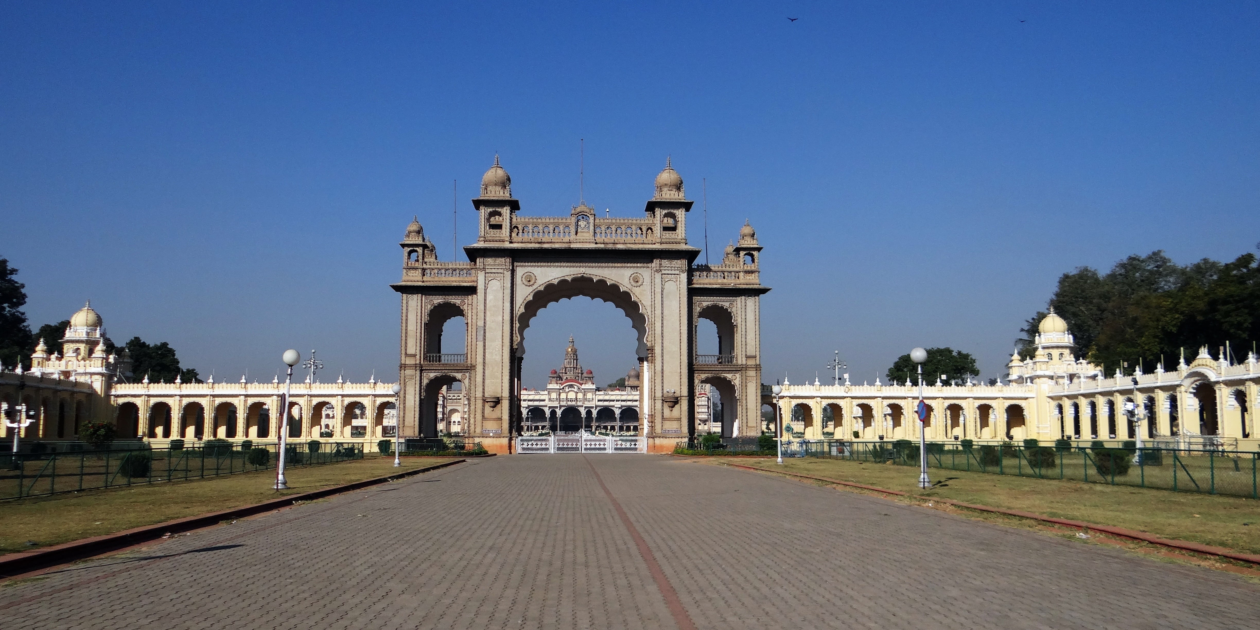 landscape, historic, clear sky, entrance, building exterior, triumphal arch, triompal, nature, architectural column, the past, karnataka, outdoors, gate, HD Wallpaper