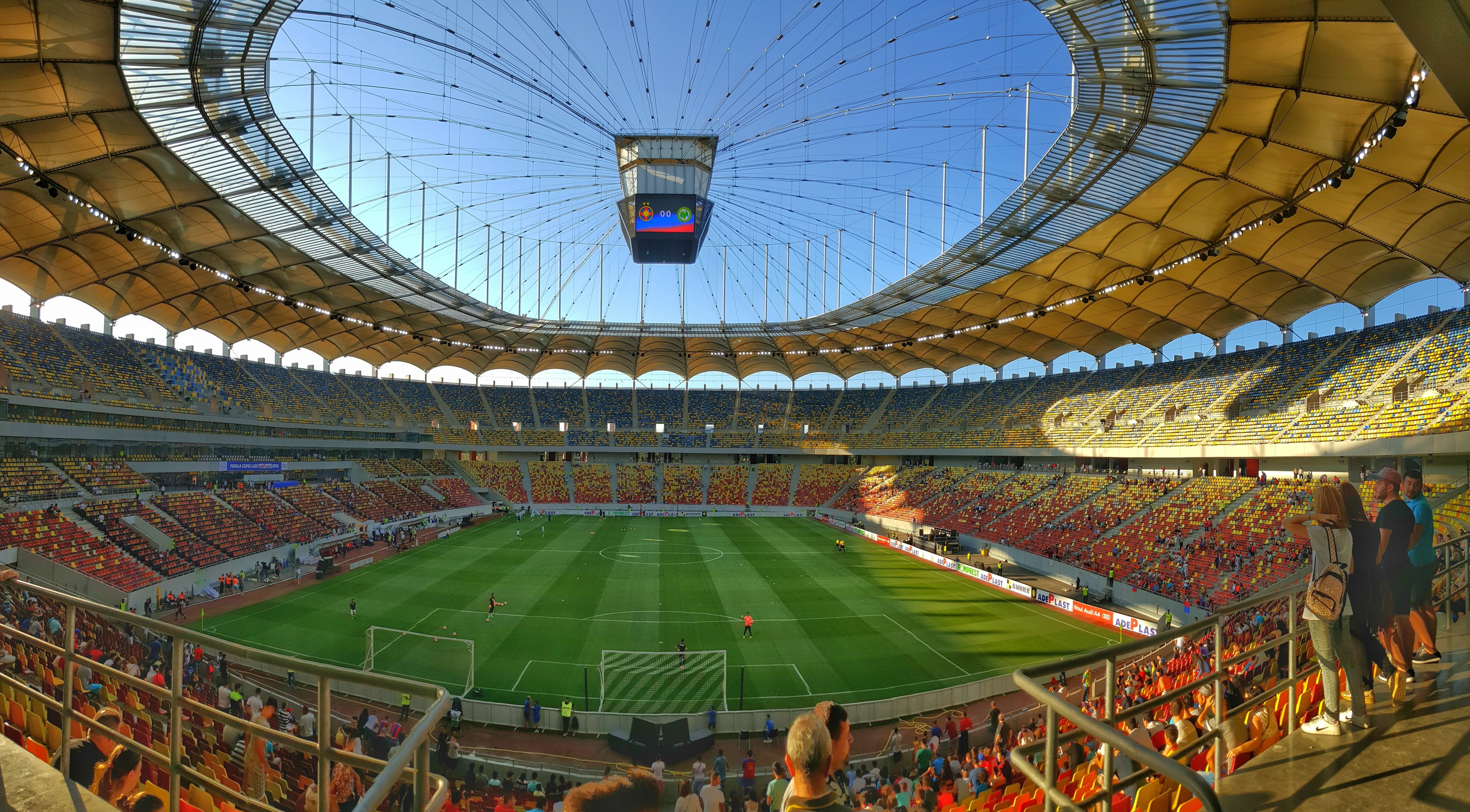 architecture, ceiling, built structure, football, concordia chiajna, team sport, real people, large group of people, crowd, national arena, day, stadium, HD Wallpaper