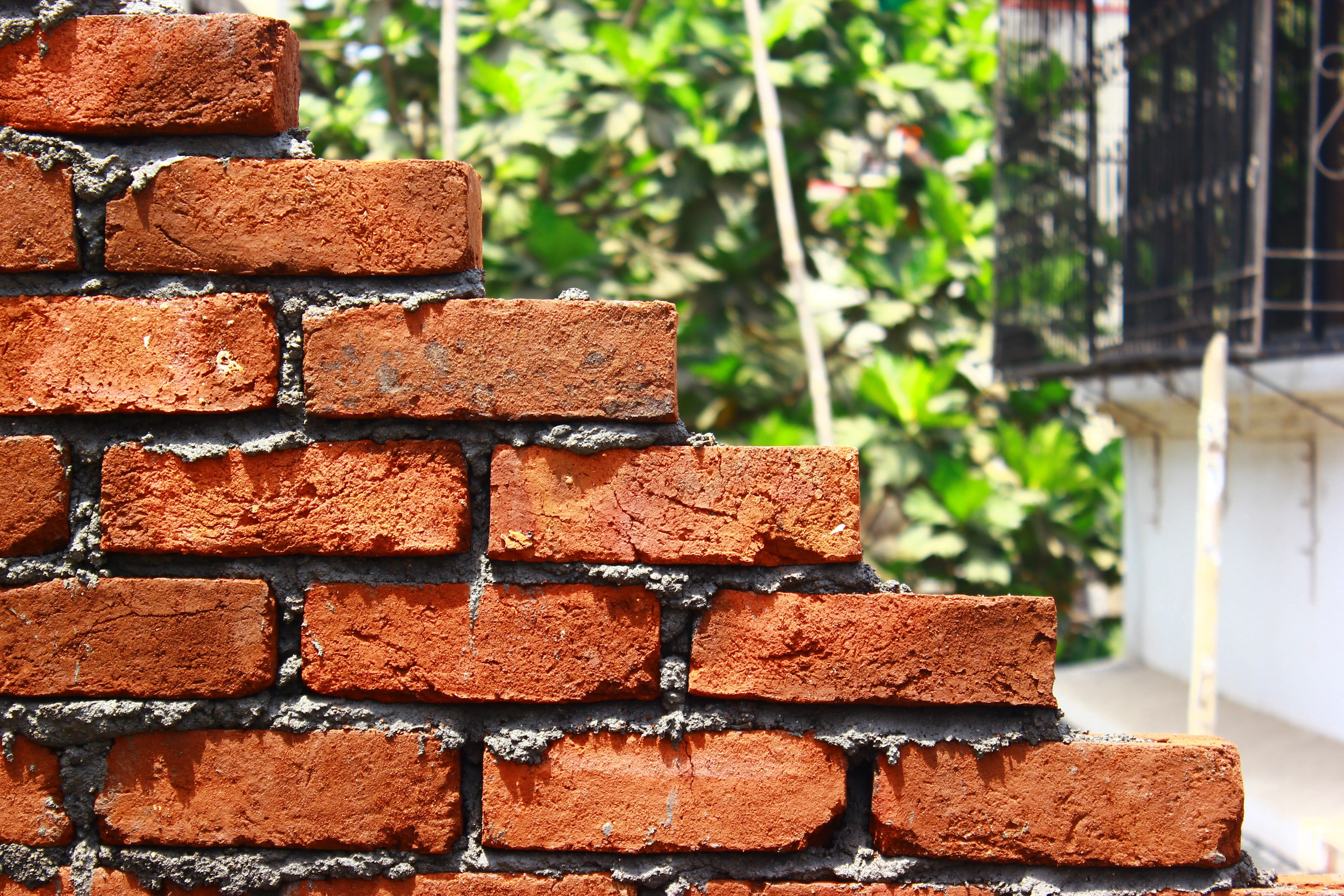 outdoors, Wall, pattern, brick, near, 5K, no people, house, brick wall, brown, architecture And Buildings, building Exterior, Staggered, close, building, HD Wallpaper