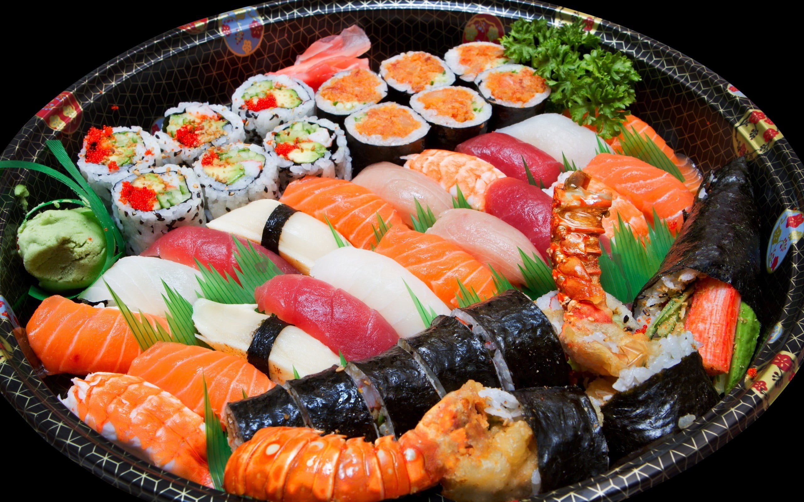 freshness, japan, lunch, assorted, rolls, tasty, sushi, crustacean, vegetable, restaurant, red, indoors, fish, caviar, japanese Culture, prepared Shellfish, HD Wallpaper