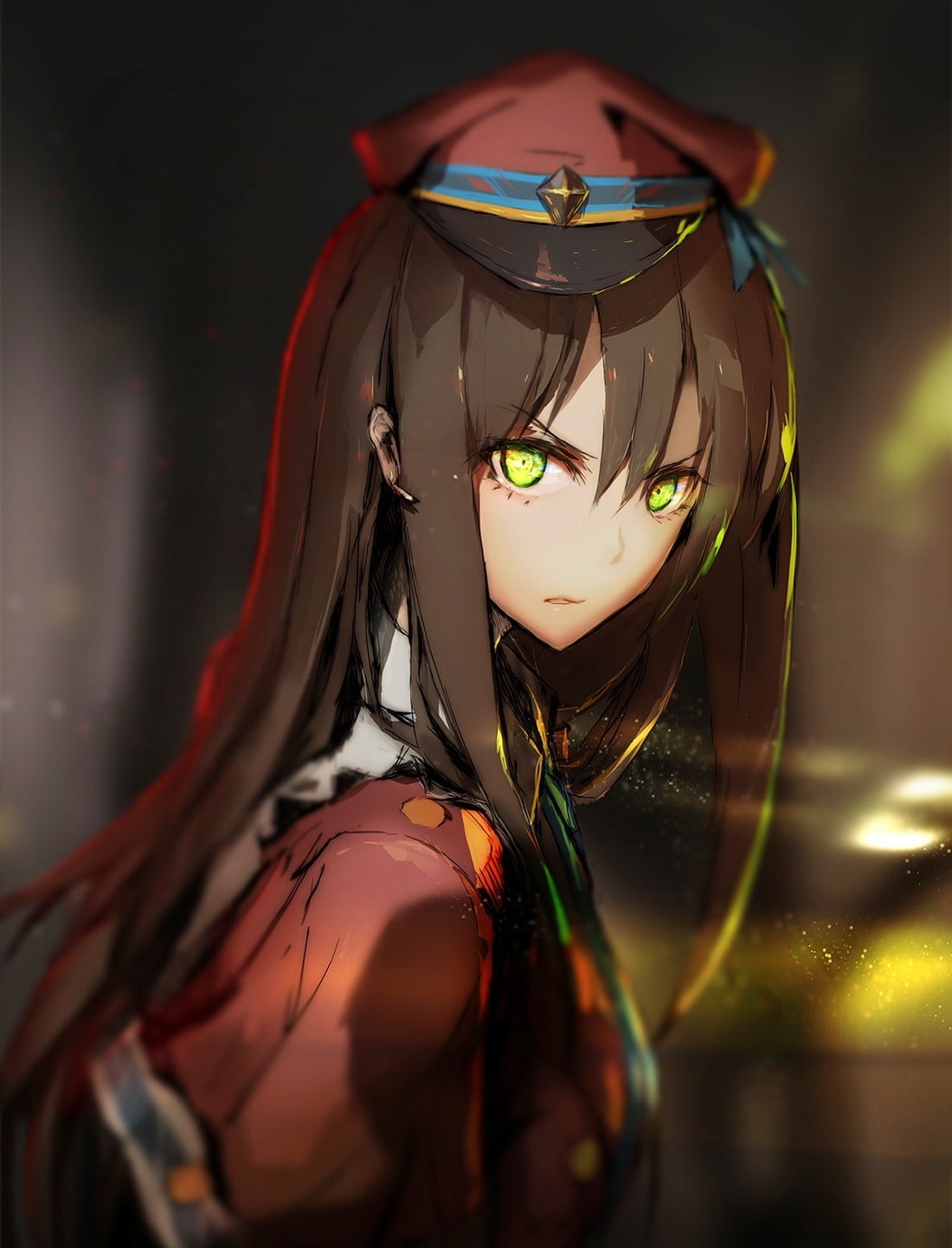 clothing, hat, lifestyles, beauty, 720P, headwear, art and craft, young women, beautiful woman, portrait, anime girls, close-up, adult, one person, paint, Phone HD Wallpaper