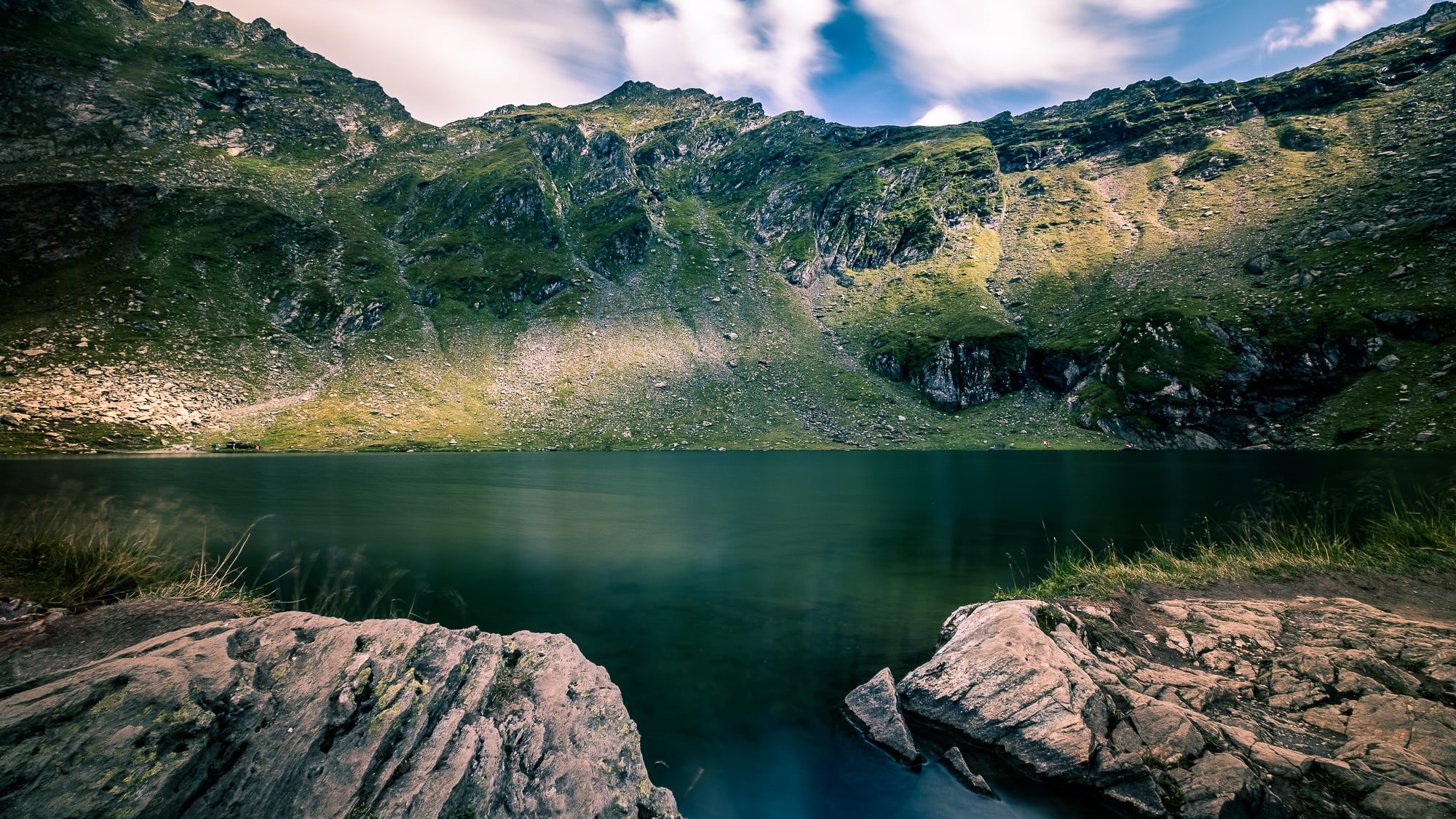 surround, nature, mountain, grass, lake, 1080P, landscape, mountains, rocks, travel  photography, outdoors, sky, Sibiu, summer, outdoor, balea, Landscape photography, HD Wallpaper