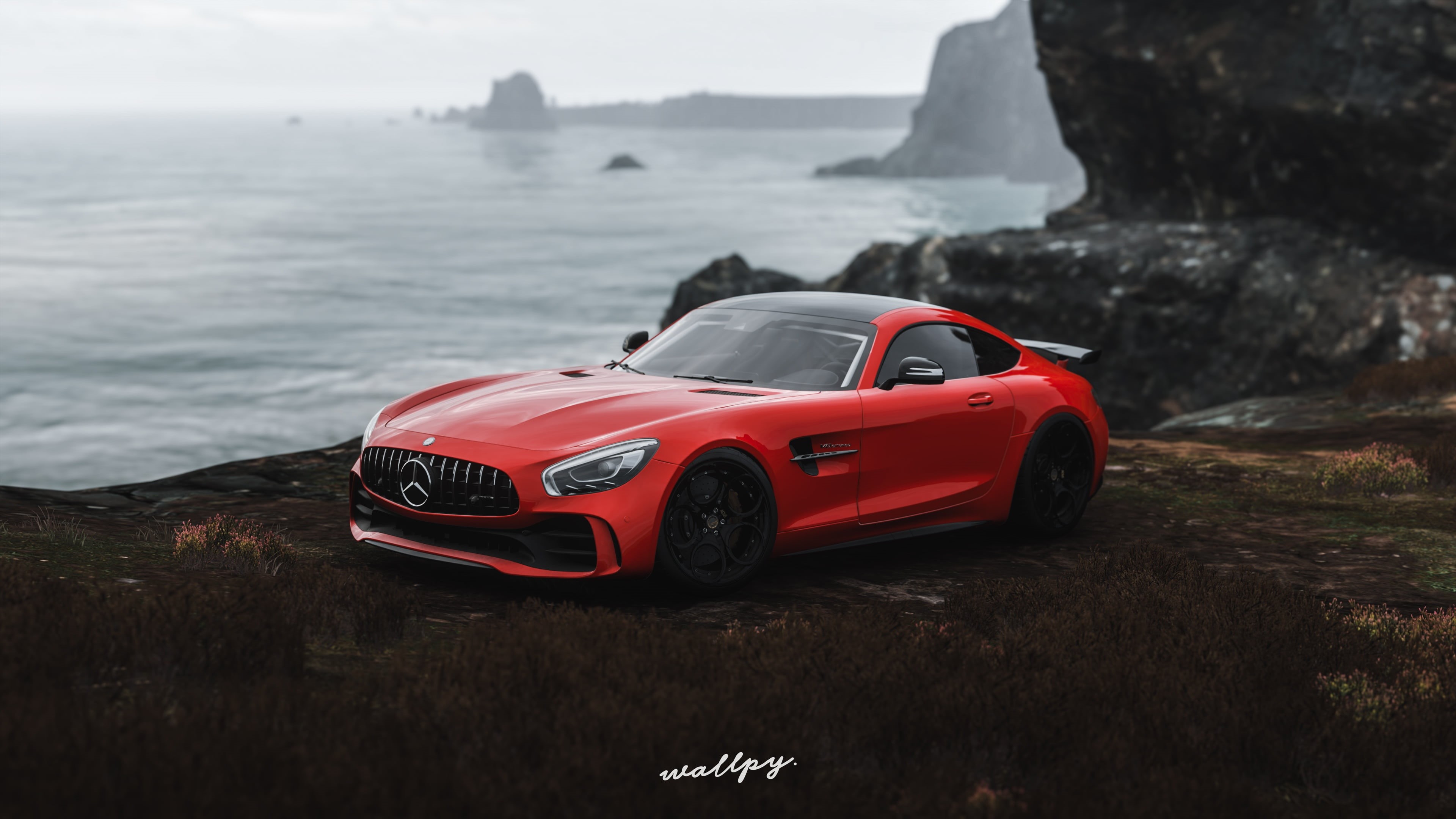 2018, by Wallpy, game, Forza Horizon 4, Mercedes-Benz, GT R, AMG, Microsoft, 4K, HD Wallpaper