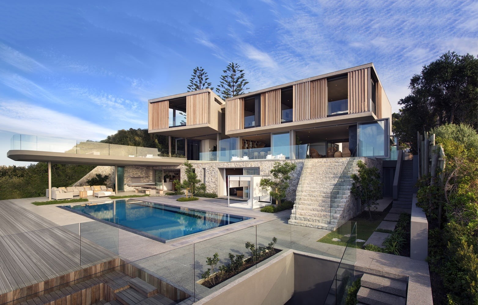 playground, swimming pool, architecture, house, 720P, modern, HD Wallpaper