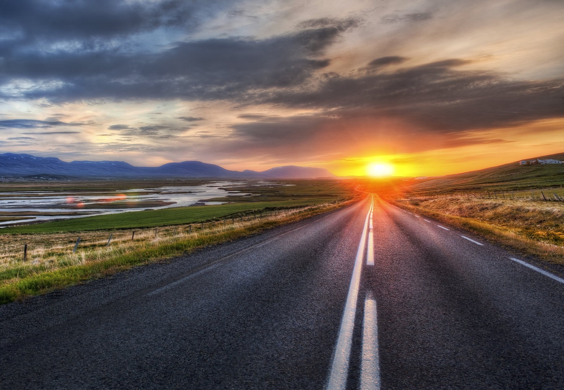fjord, asphalt, stuck, travel  blog, sky, crimson, open, world, flare, north atlantic, customs, cloud - Sky, cold, sunset, nikon d3x, scenic, highway, landscape, HD Wallpaper