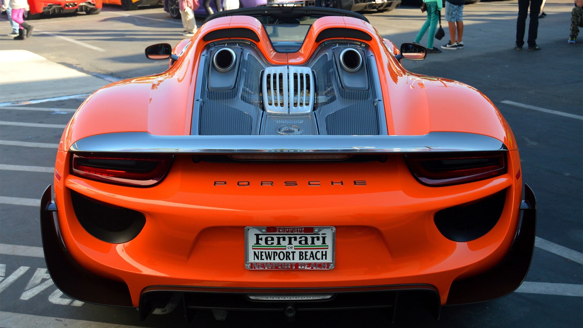 orange, car, Porsche 918 Spyder, 1080P, HD Wallpaper