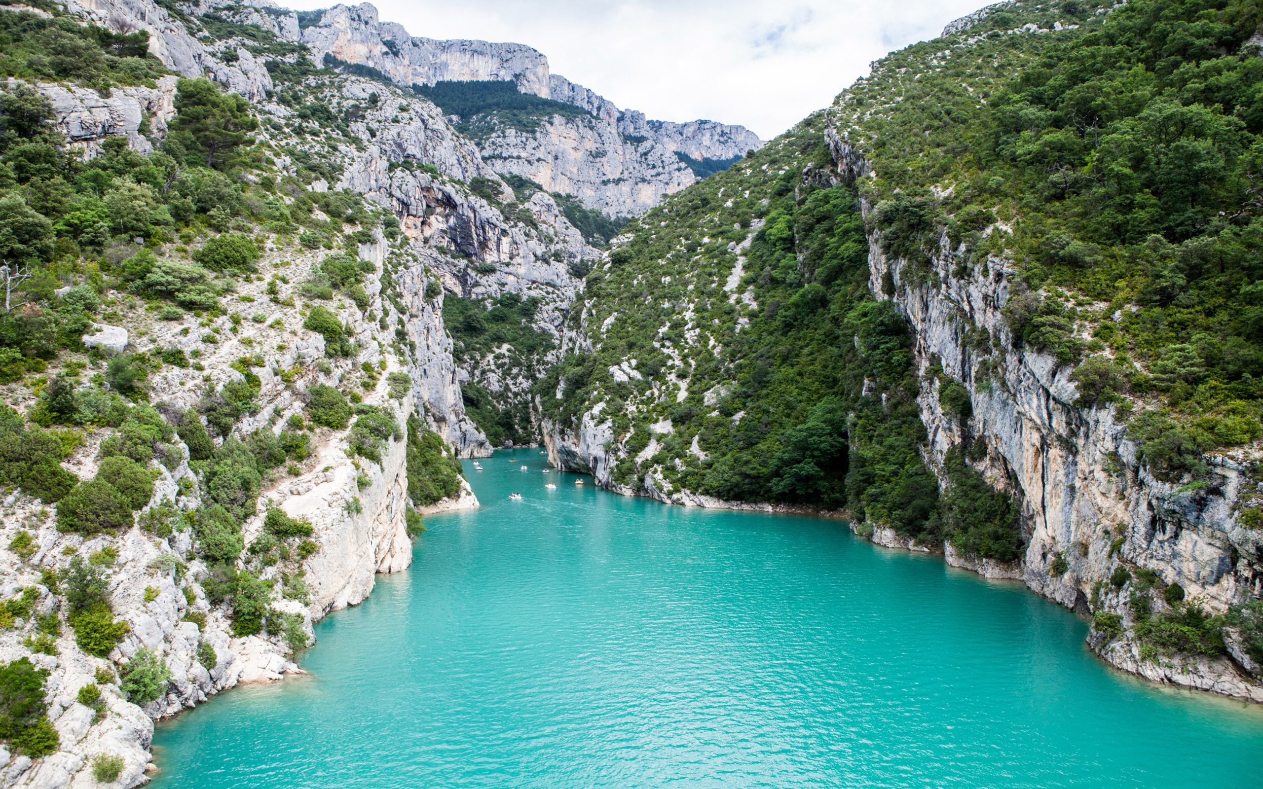 rocks, emerald, france, hd, laptop, canyon, south, 2K, river, rapids, east, gorge, white, europe, verdon, water, tablet, HD Wallpaper