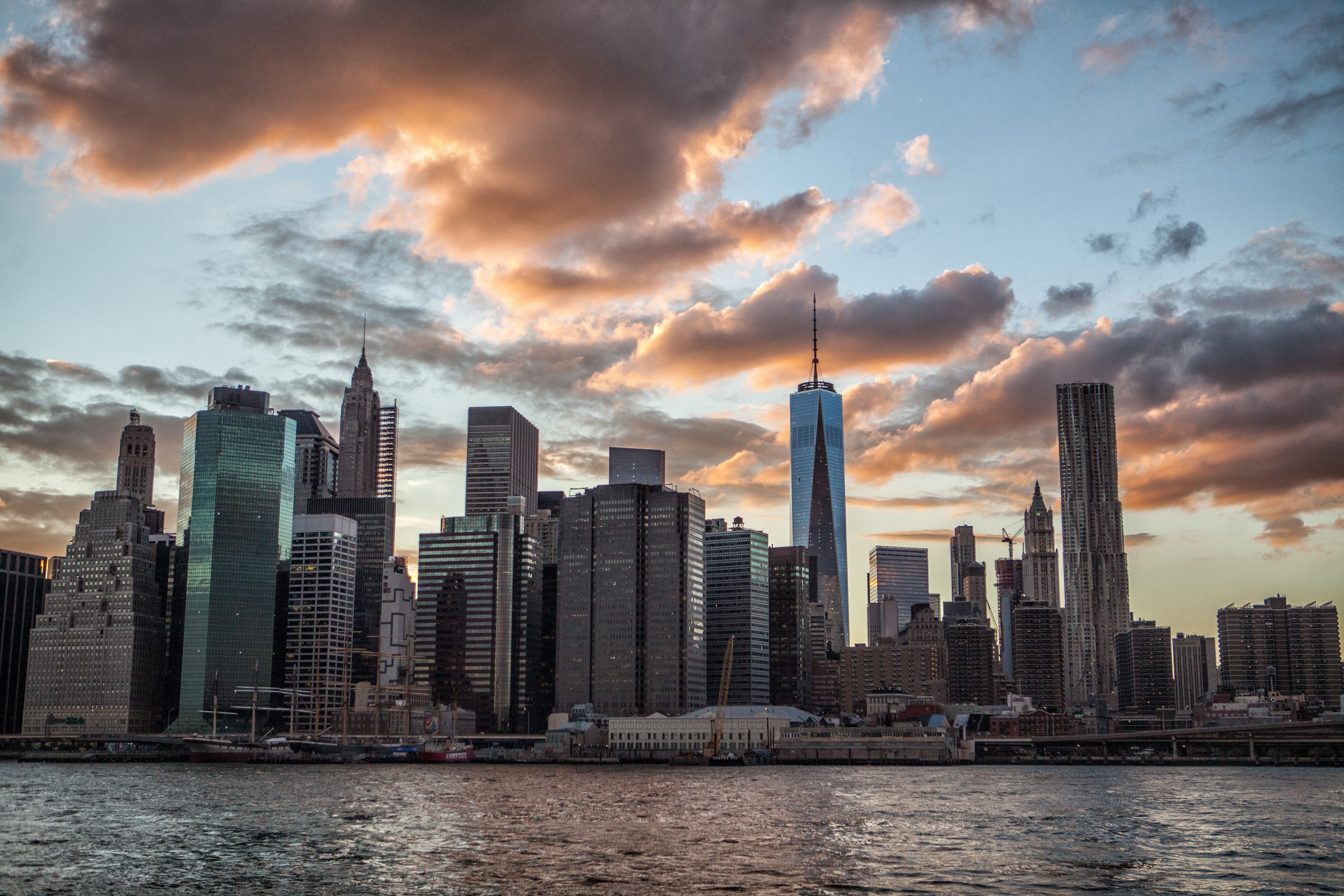 financial District, nature, east River, building, office Building, lower, office, modern, manhattan - New York City, Brooklyn, reflection, no People, city Life, HD Wallpaper