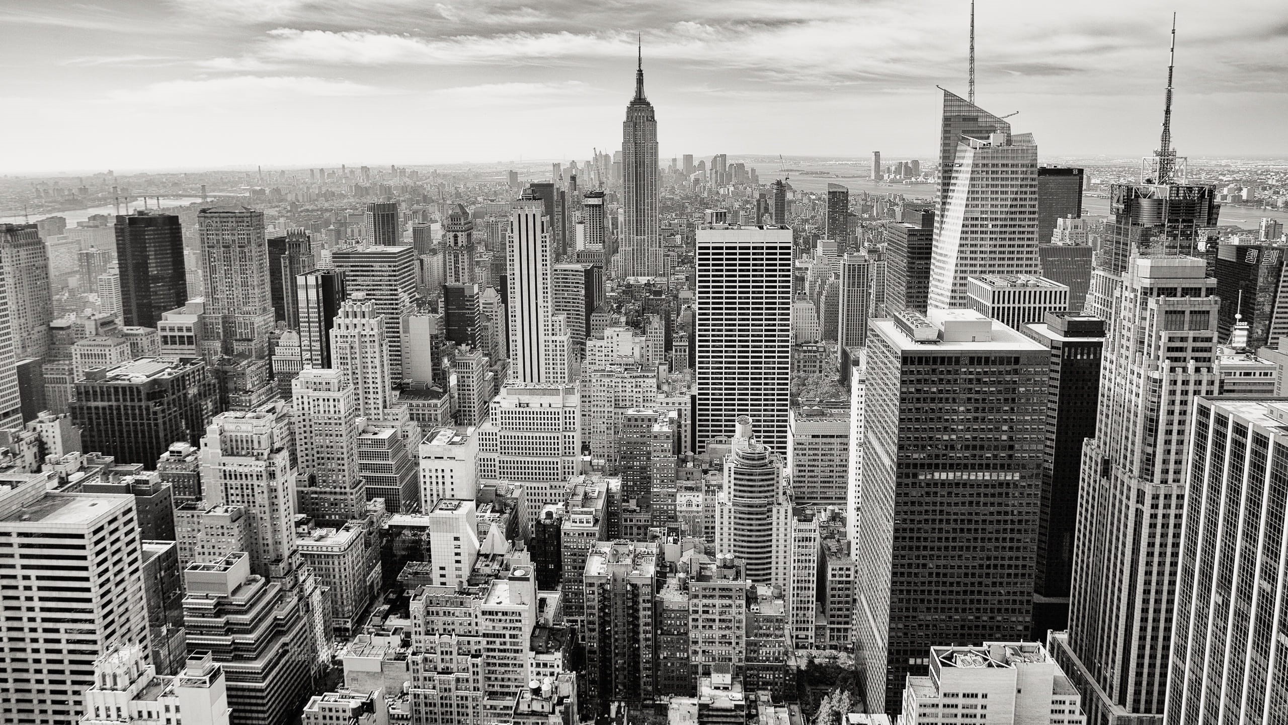 famous Place, photo, travel Destinations, black And White, building Exterior, built Structure, tower, office, new York State, crowd, spire, high Angle View, HD Wallpaper