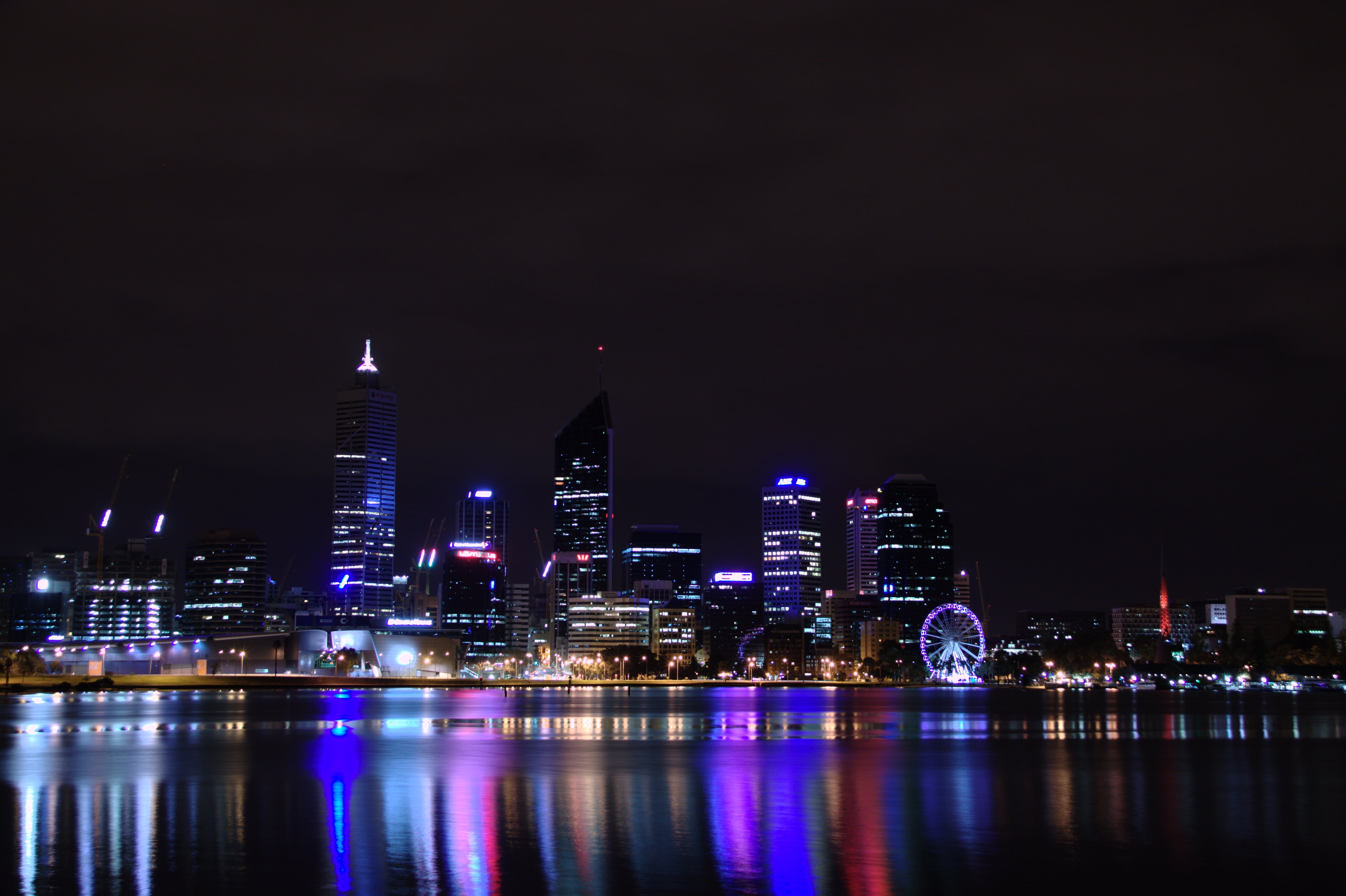cityscape, night, 4K, famous Place, Chicago Illinois, reflection, downtown District, landscape, Perth, Western Australia, photo, skyscraper, duckie, urban Scene, HD Wallpaper