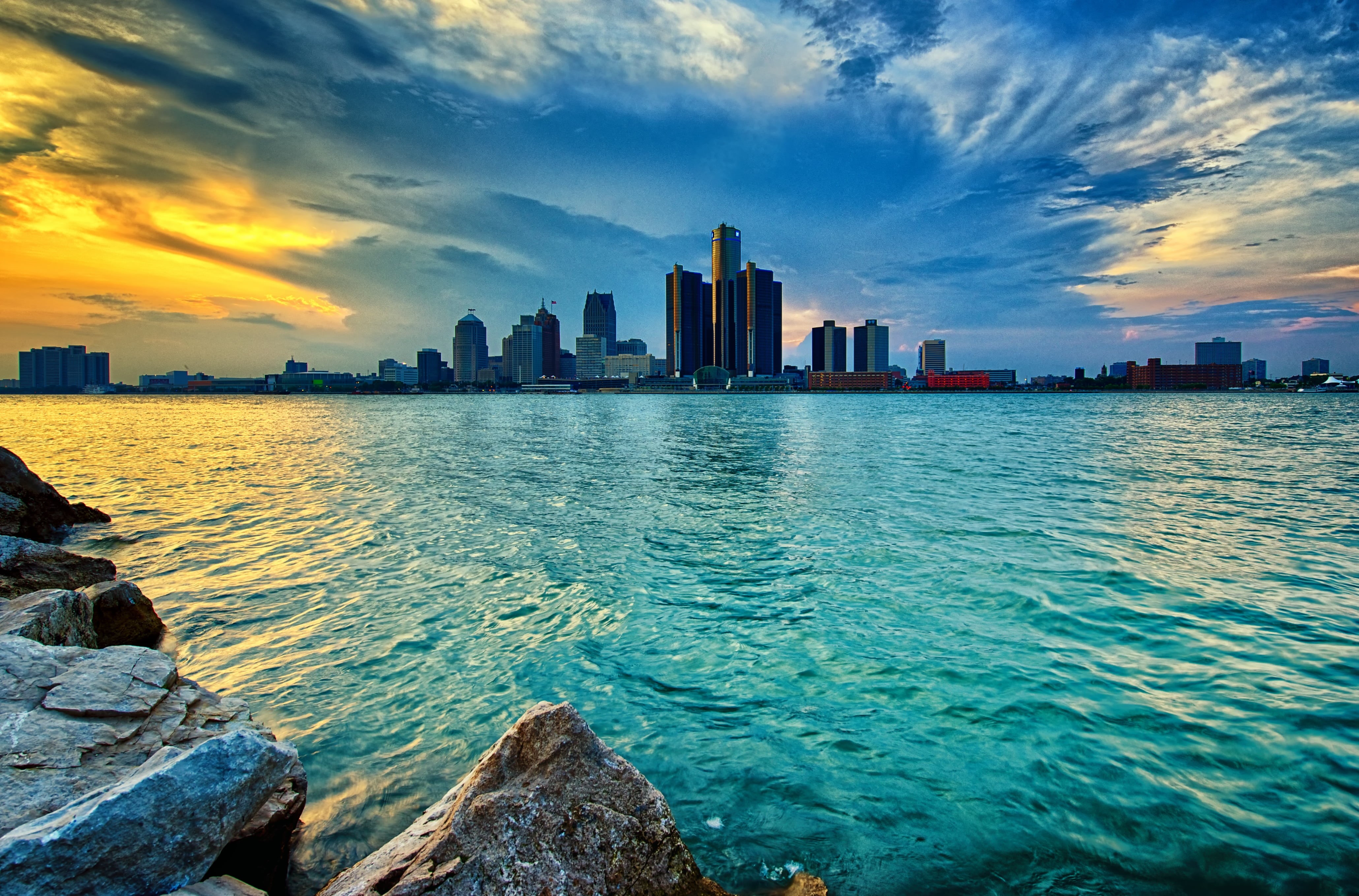 target, 55th, famous Place, ford, crowds, cloudy, reflection, gardens, skyscraper, day, HDR, panoramic, park, Fireworks, rocks, windsor  Canada, dusk, skyline, HD Wallpaper