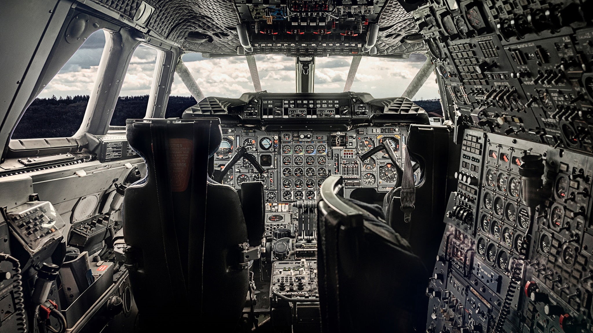 complexity, 1080P, metal, vehicle interior, aviation, day, " Concord", large group of objects, travel, abundance, panel, industry, airplane, cabin, devices, HD Wallpaper