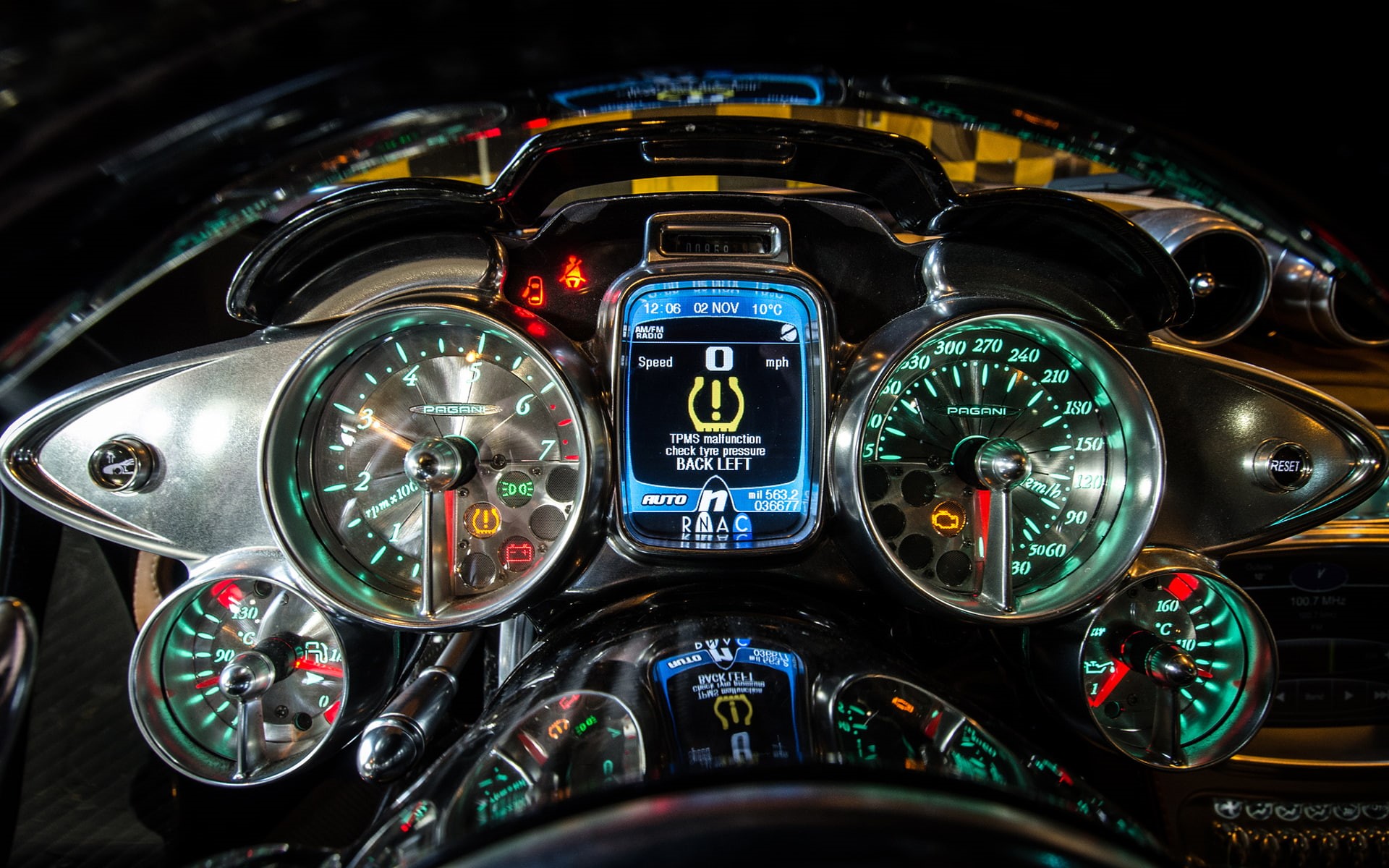 huayra, gauges, supercar, pagani, dashboard, interior, 1080P, HD Wallpaper