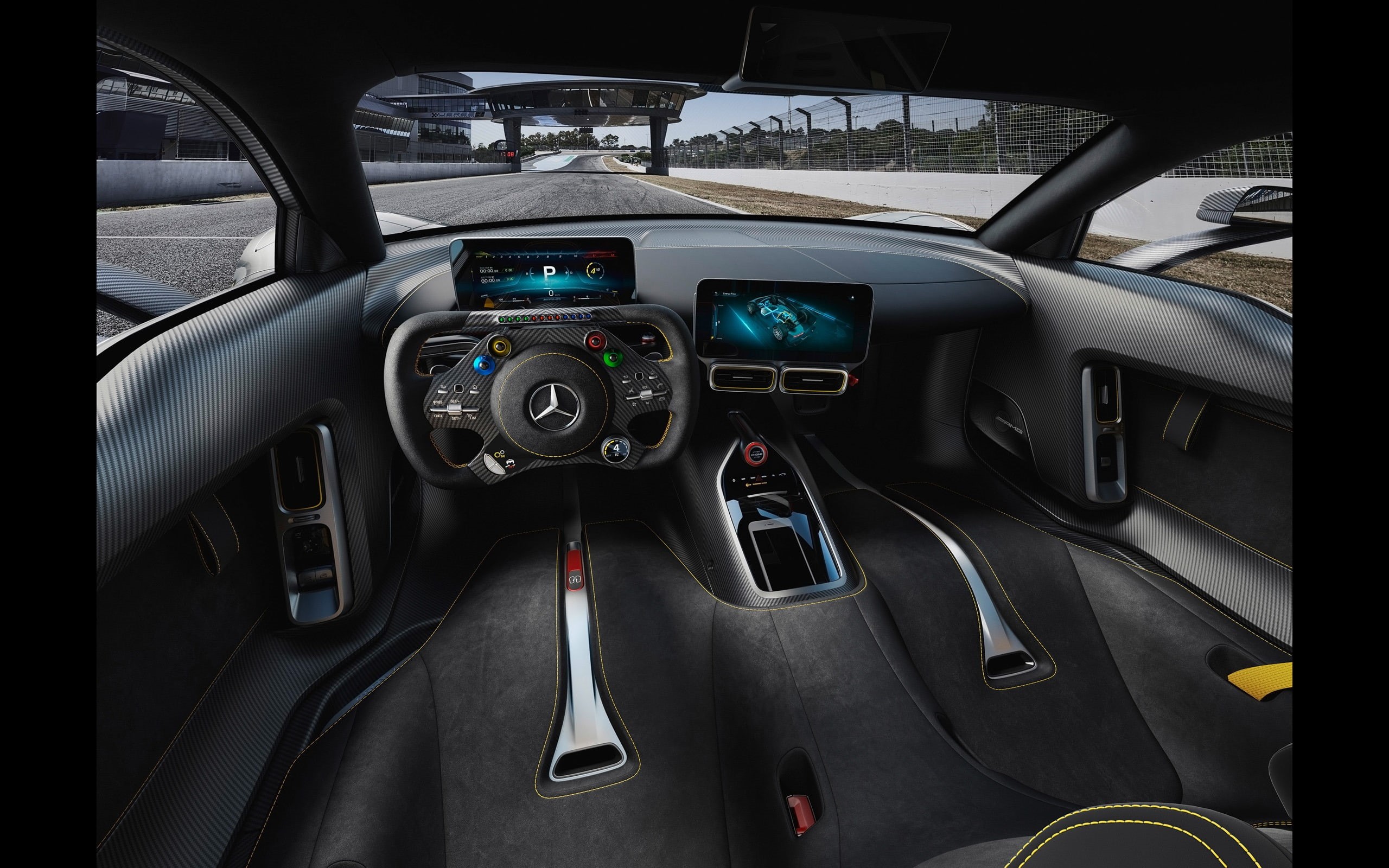glass - material, one, control, vehicle interior, car point of view, project, speedometer, steering wheel, mercedes, control panel, dashboard, mode of transportation, HD Wallpaper