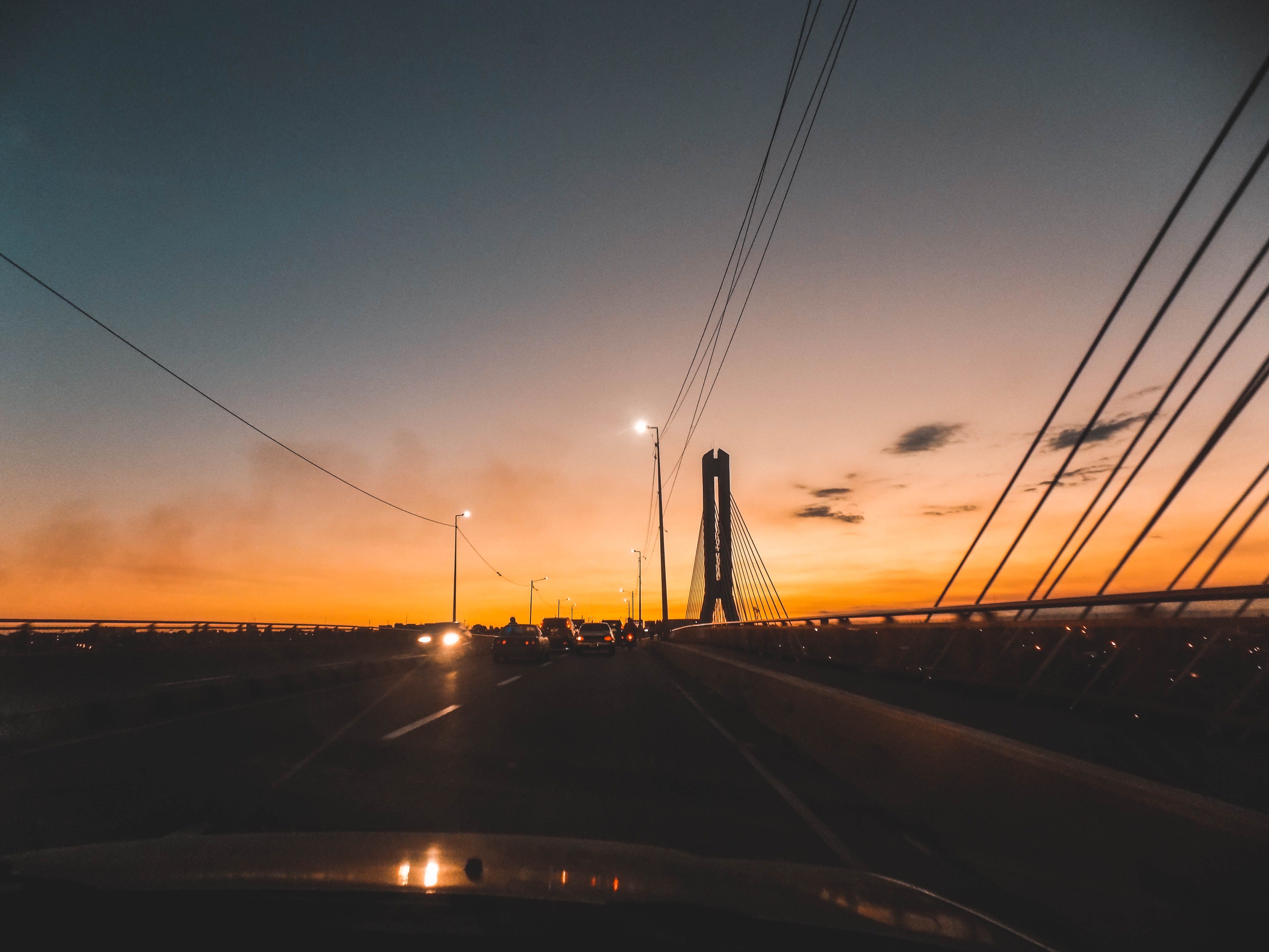 mamei, car, puente, no people, sky, mode of transportation, outdoors, fondo de pantallaa, the way forward, electricity, vehicle interior, nubes, HD Wallpaper