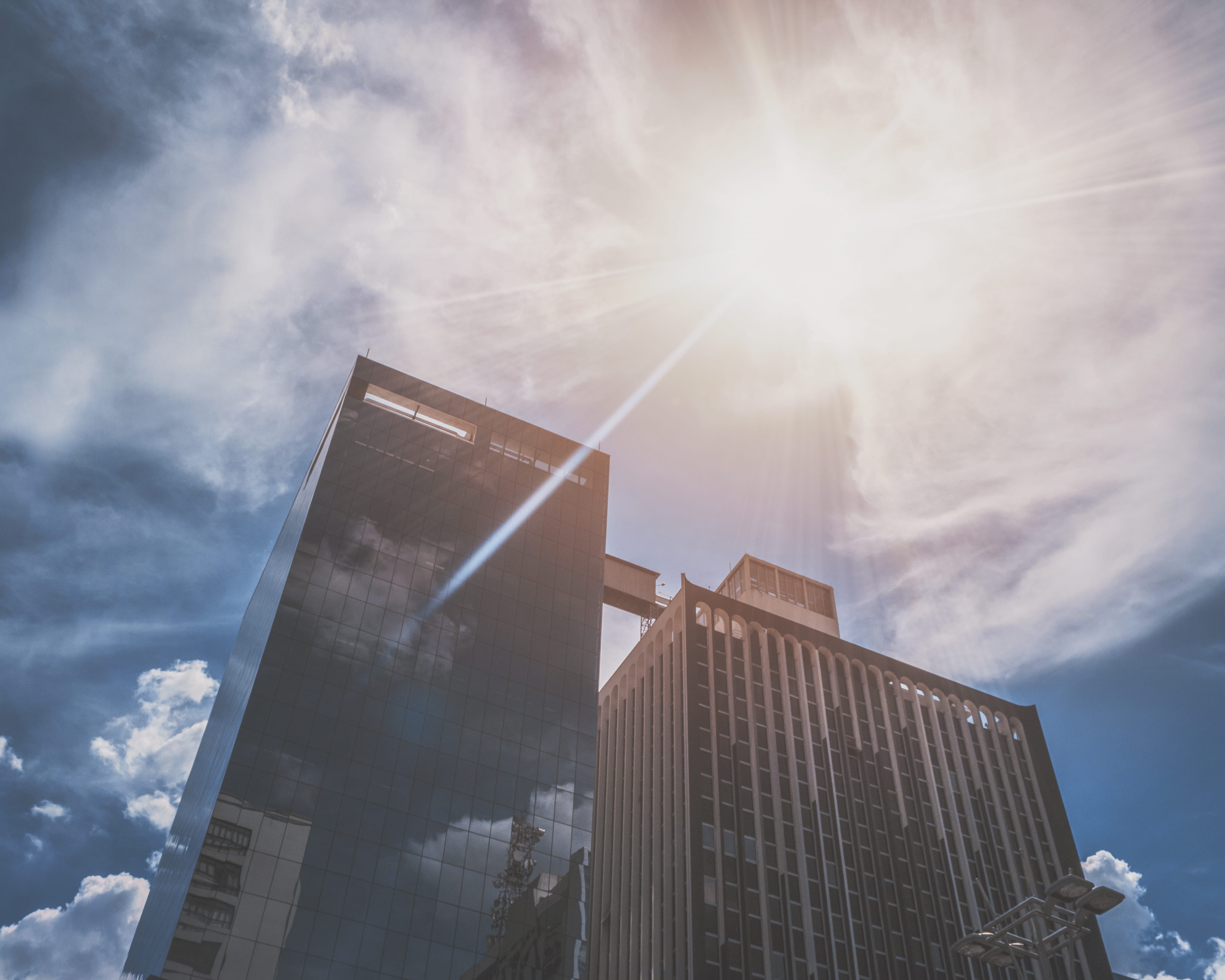 arquitetura, outdoors, financial district, day, architecture, low angle view, building exterior, built structure, cloud - sky, brazil, 4K, hot, tall - high, HD Wallpaper