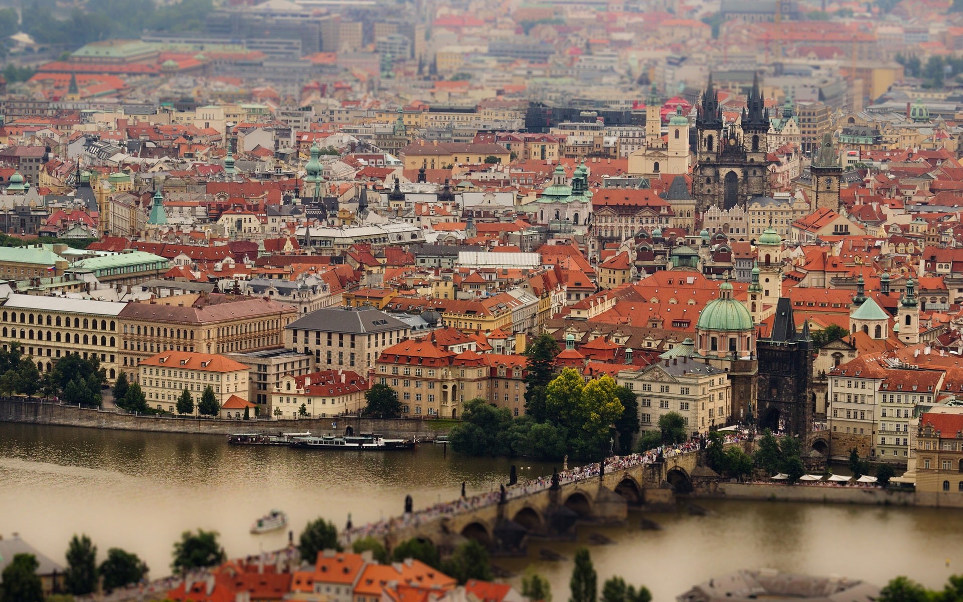 Czech, Buildings, Prague, Charles, Republic, River, 1080P, Vltava, Bridge, HD Wallpaper