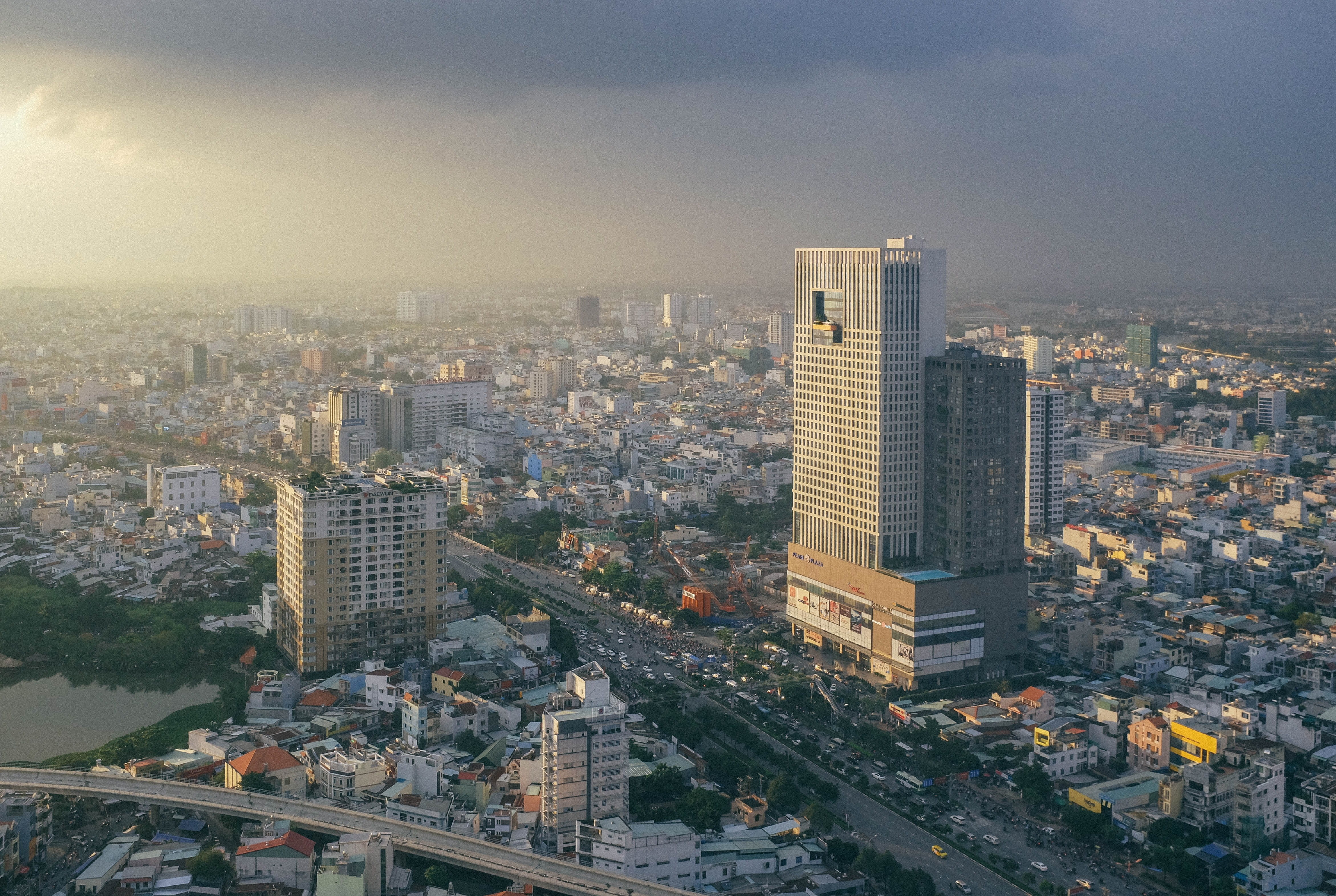 office, nature, aerial view, building exterior, sky, high angle view, settlement, city life, crowd, outdoors, tall - high, ho chi minh city, crowded, 4K, HD Wallpaper