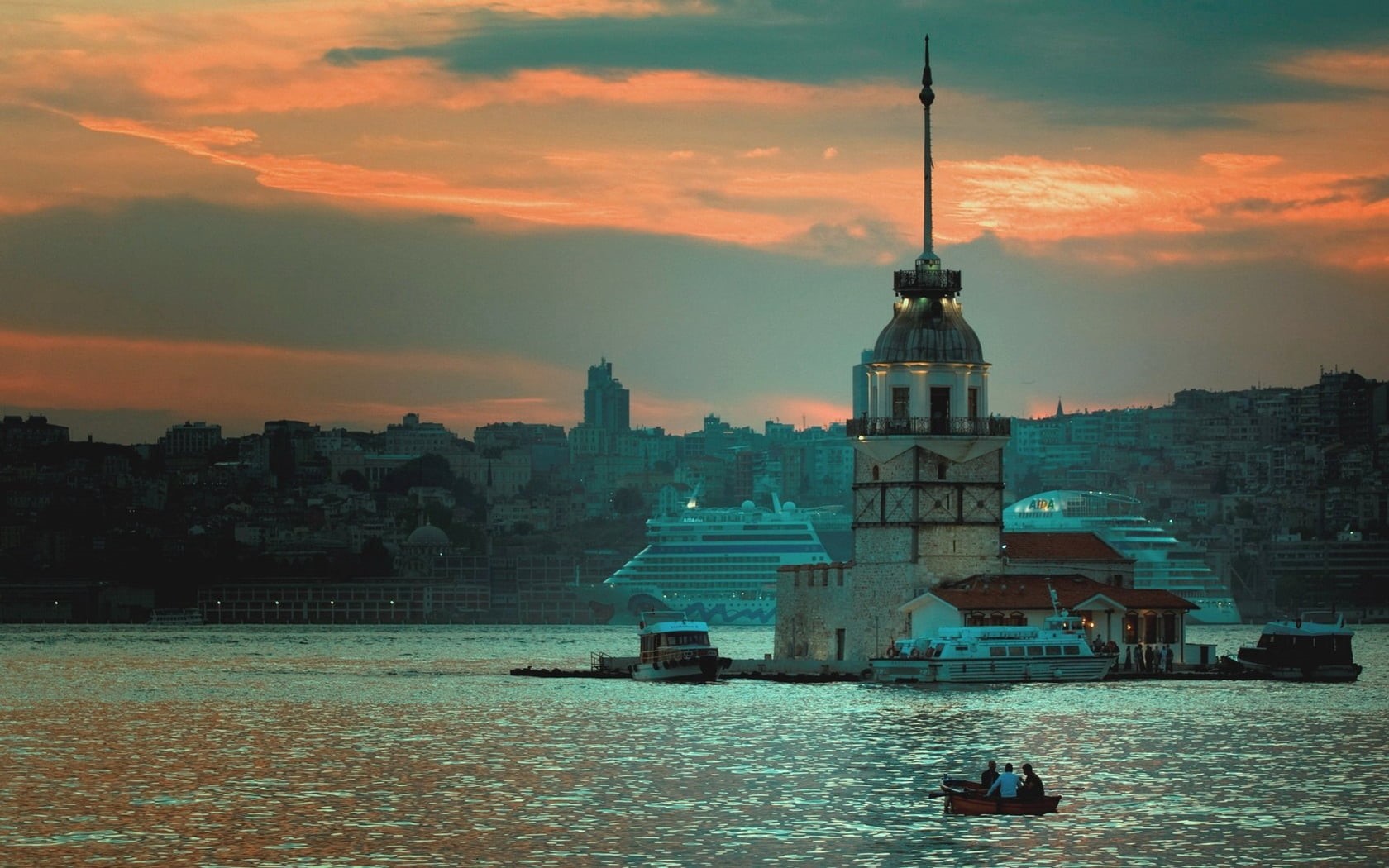travel, spire, sea, turkey, asia, cloud - Sky, vacations, 720P, scenics, architecture, europe, city, urban Scene, building Exterior, building, famous Place, HD Wallpaper