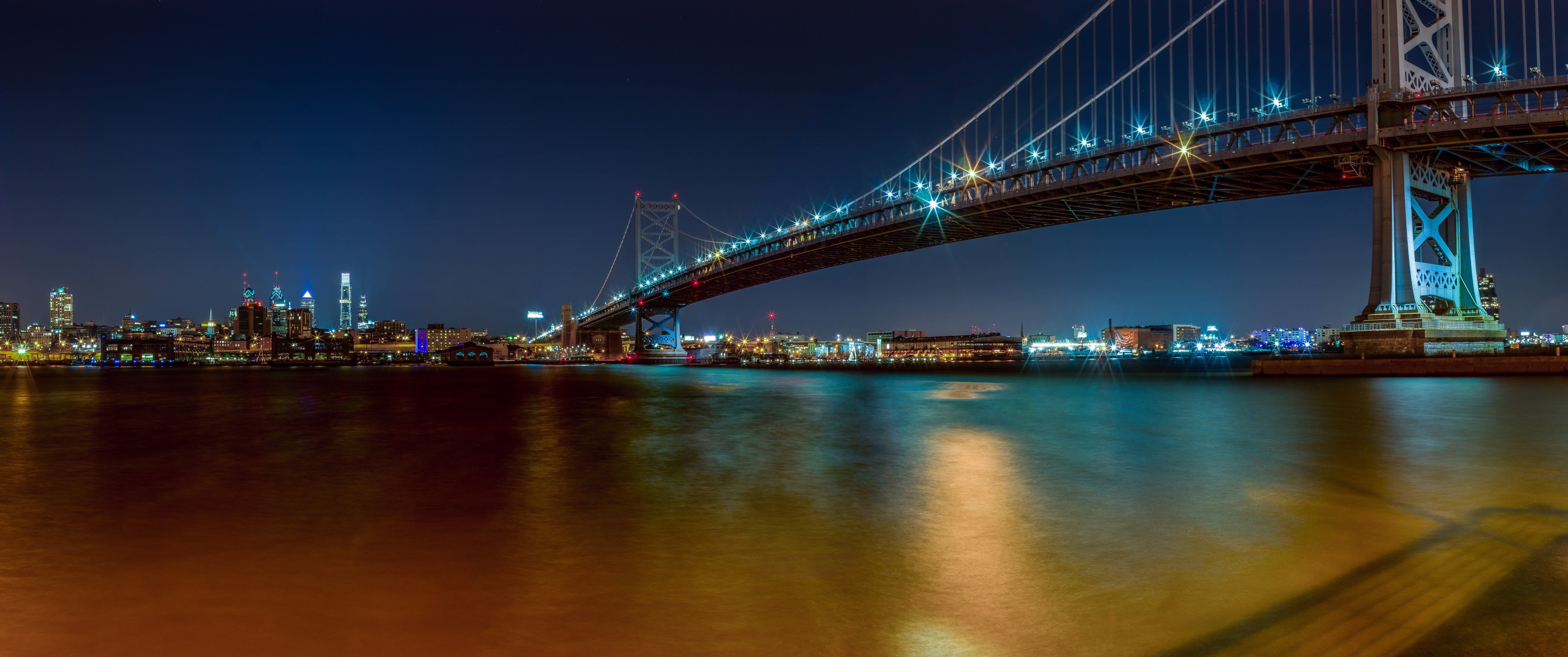 architecture, office building exterior, city, water, outdoors, gray, built structure, transportation, building exterior, reflection, bridge, travel destinations, HD Wallpaper