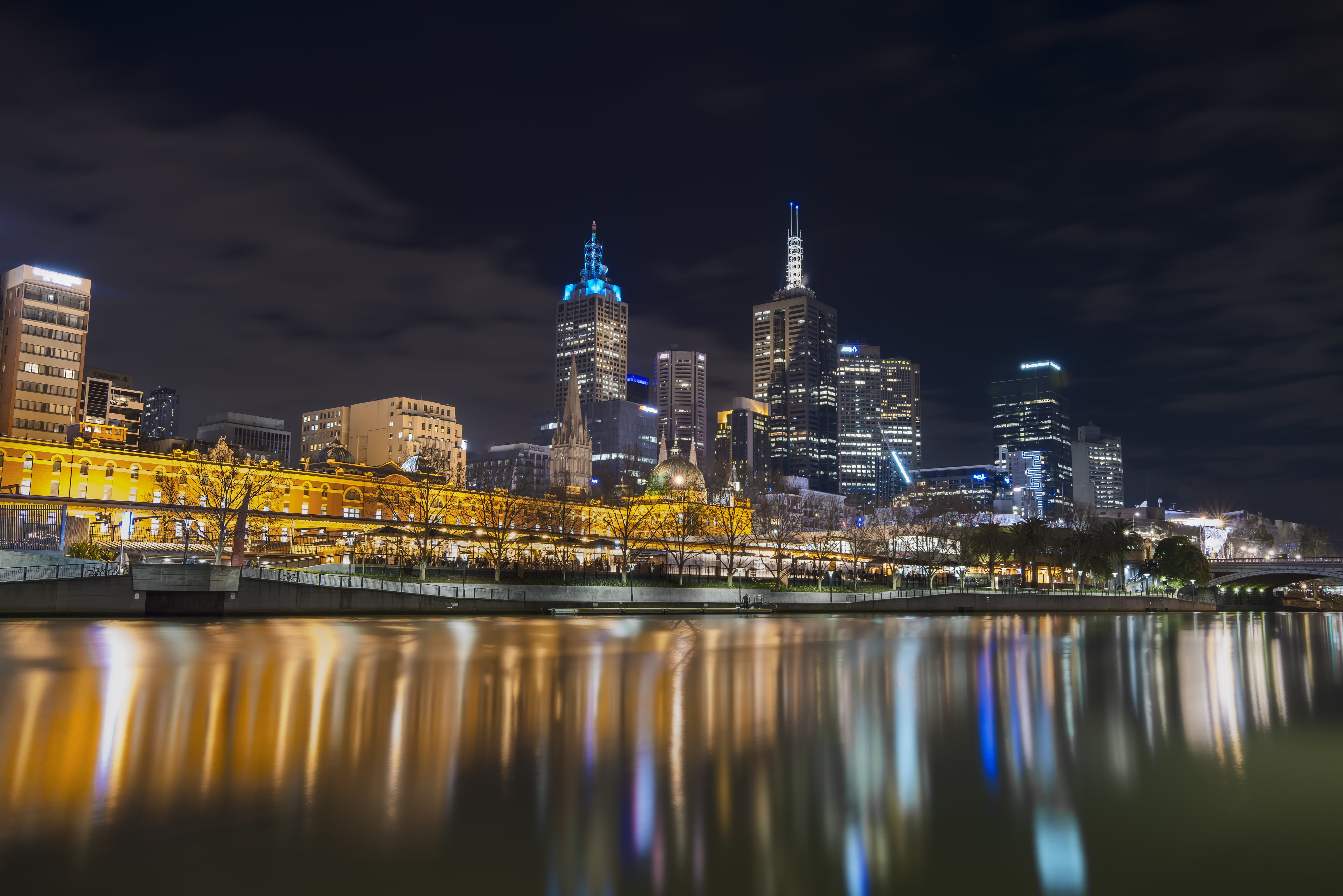 famous Place, cityscape, travel, office Building, dusk, illuminated, low  light, tourism, near, buildings, southbank, nikon  d800, Melbourne  city, urban Skyline, HD Wallpaper