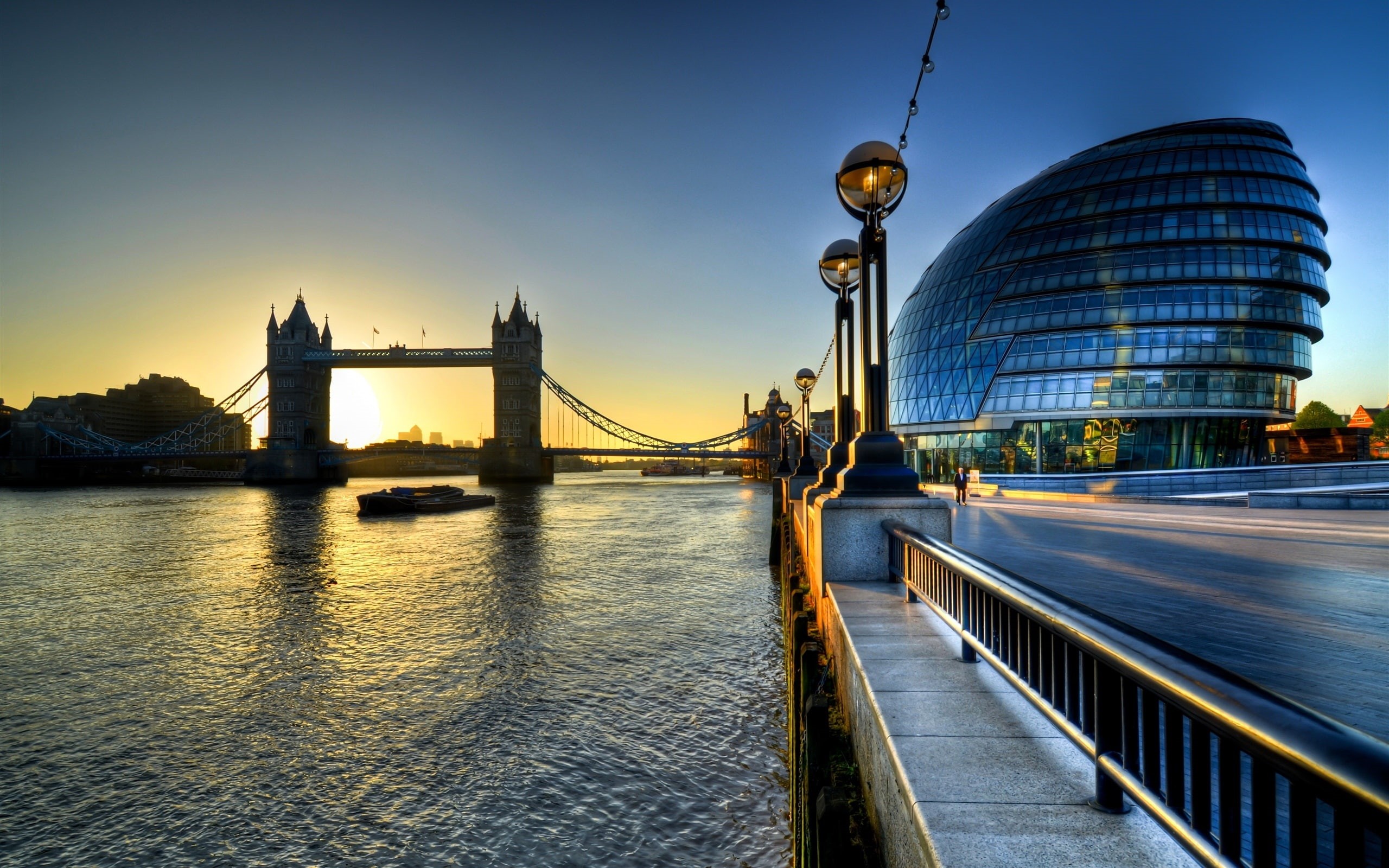 2K, River, Tower, Thames, Morning, London, Bridge, Sunrise, England, Buildings, HD Wallpaper
