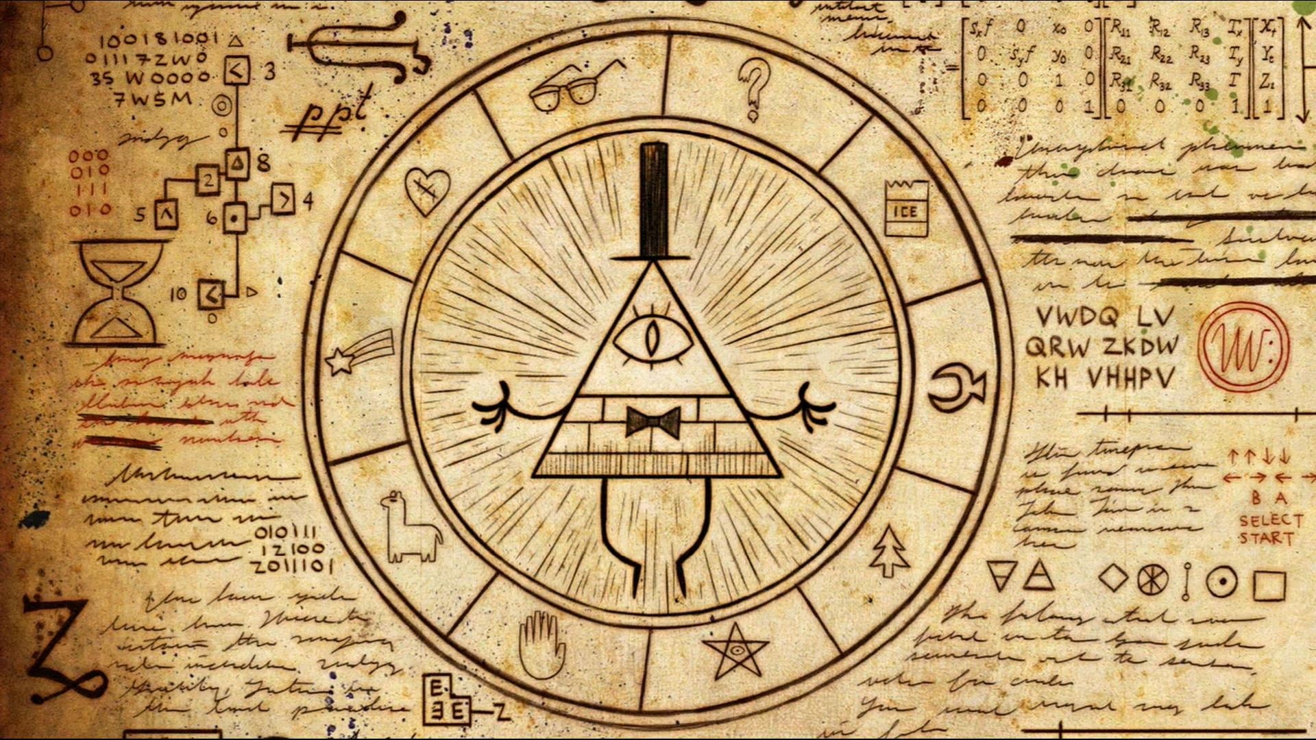 animation, pentagram, 1080P, series, Bill Cipher, Gravity Falls, HD Wallpaper