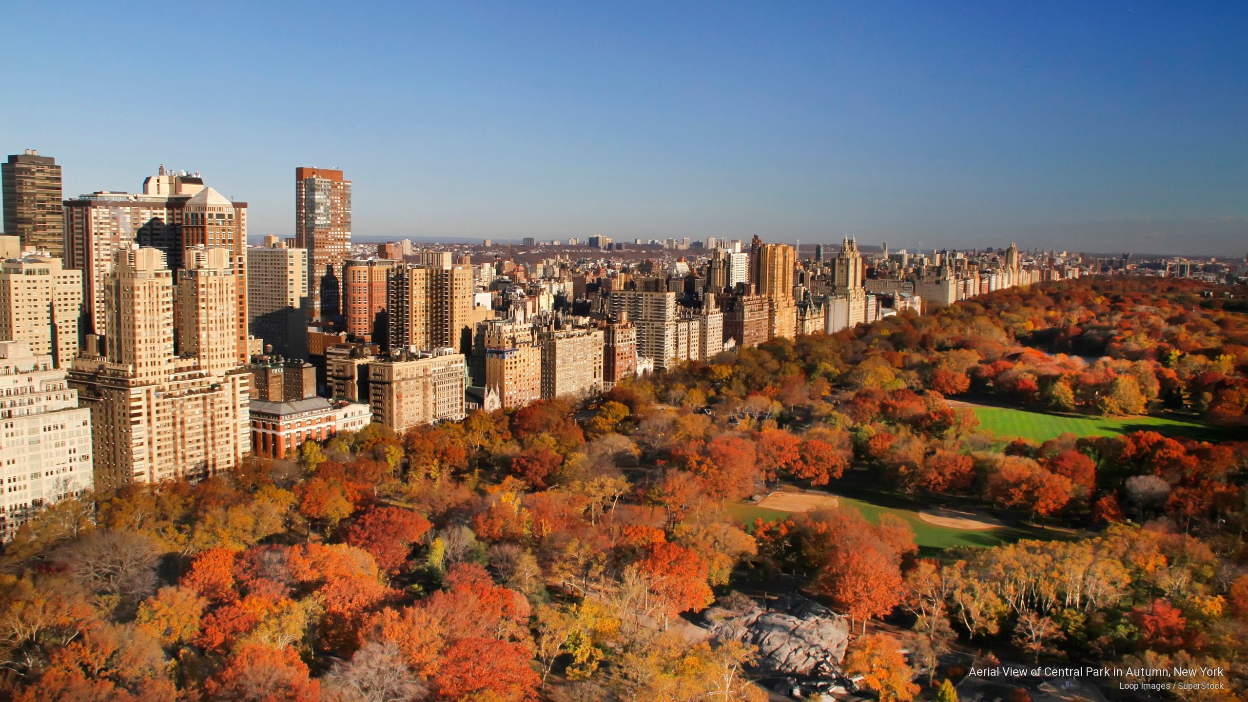 new, aerial, 2K, autumn, central, park, Fall, view, york, HD Wallpaper