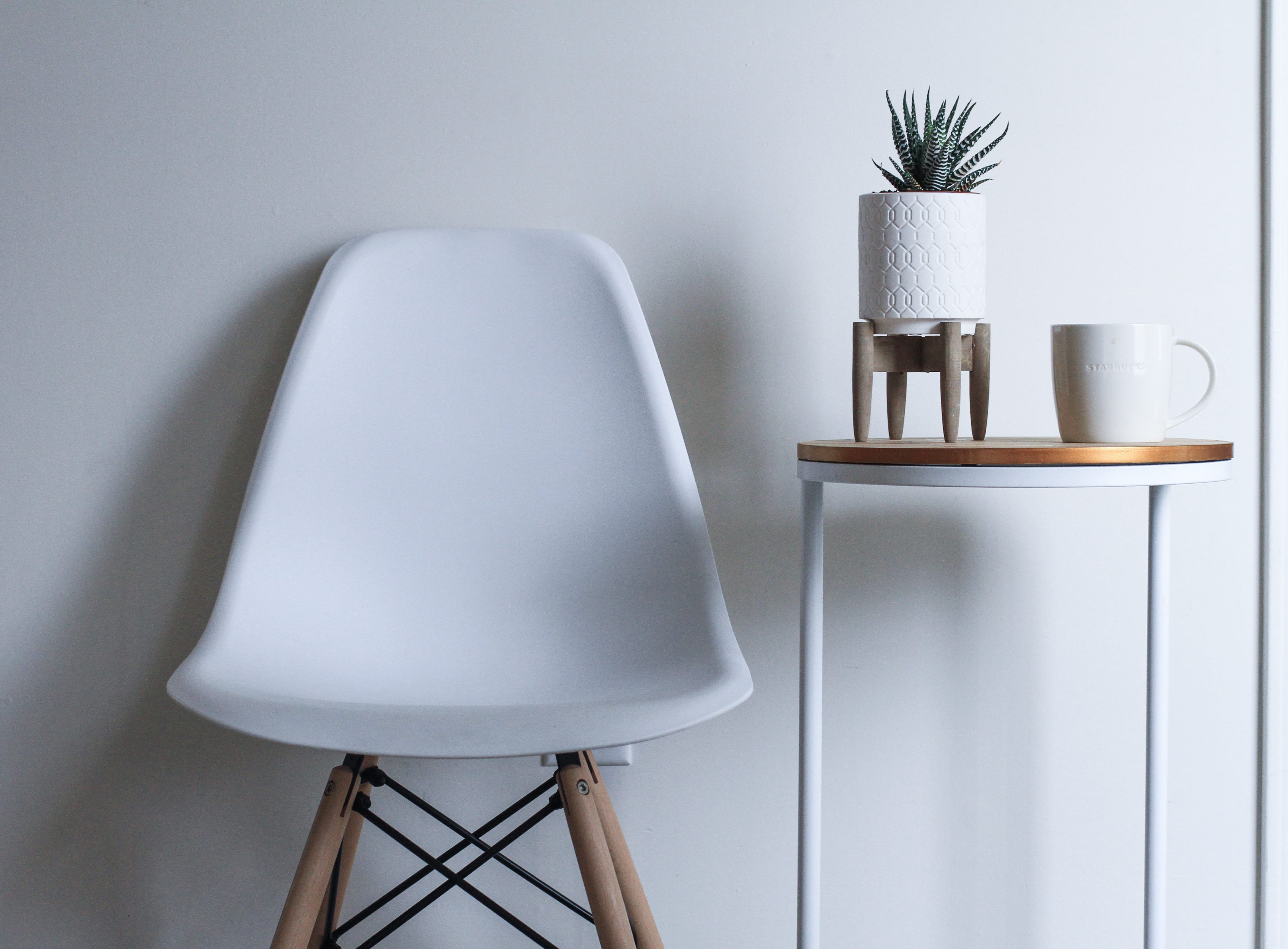 indoors, white, absence, still life, gray, studio shot, green, white color, simplicity, day, near, plant, potted, end, no people, metal, ceramic, armless, HD Wallpaper