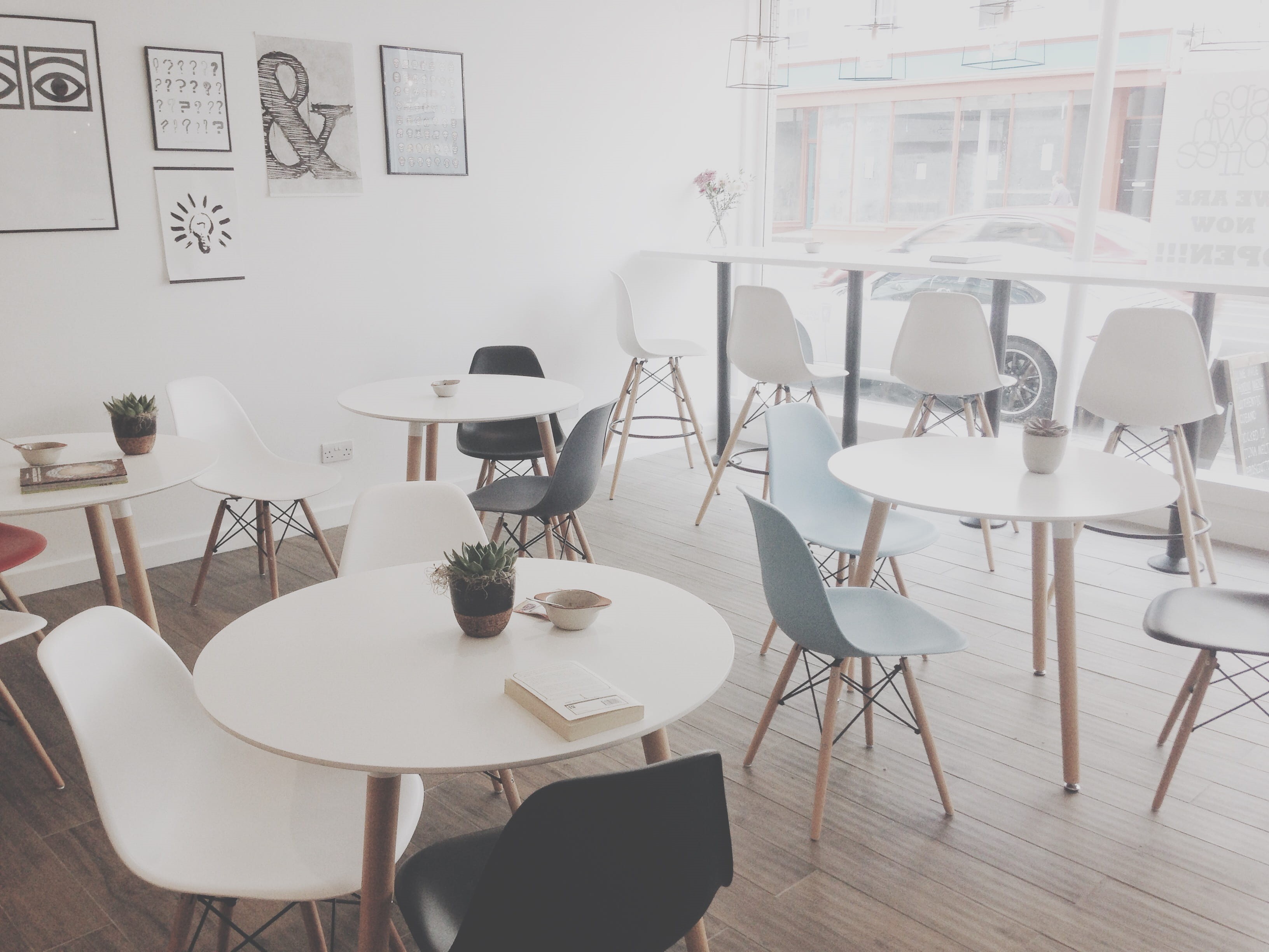 resto, furniture, empty, near, cafe, art, restaurant, architecture, no people, creative space, chair, corporate business, prints, photography, day, indoors, HD Wallpaper