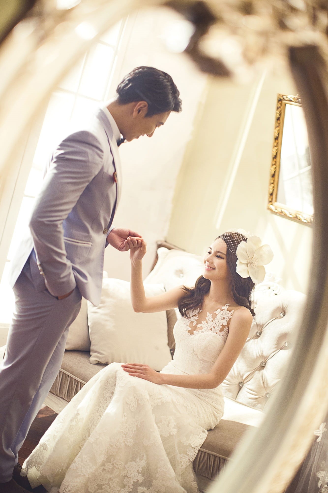 side view, newlywed, romantic, love, adult, fashion, event, woman, dress, positive emotion, couple - relationship, man, indoors, young adult, wedding ceremony, Phone HD Wallpaper