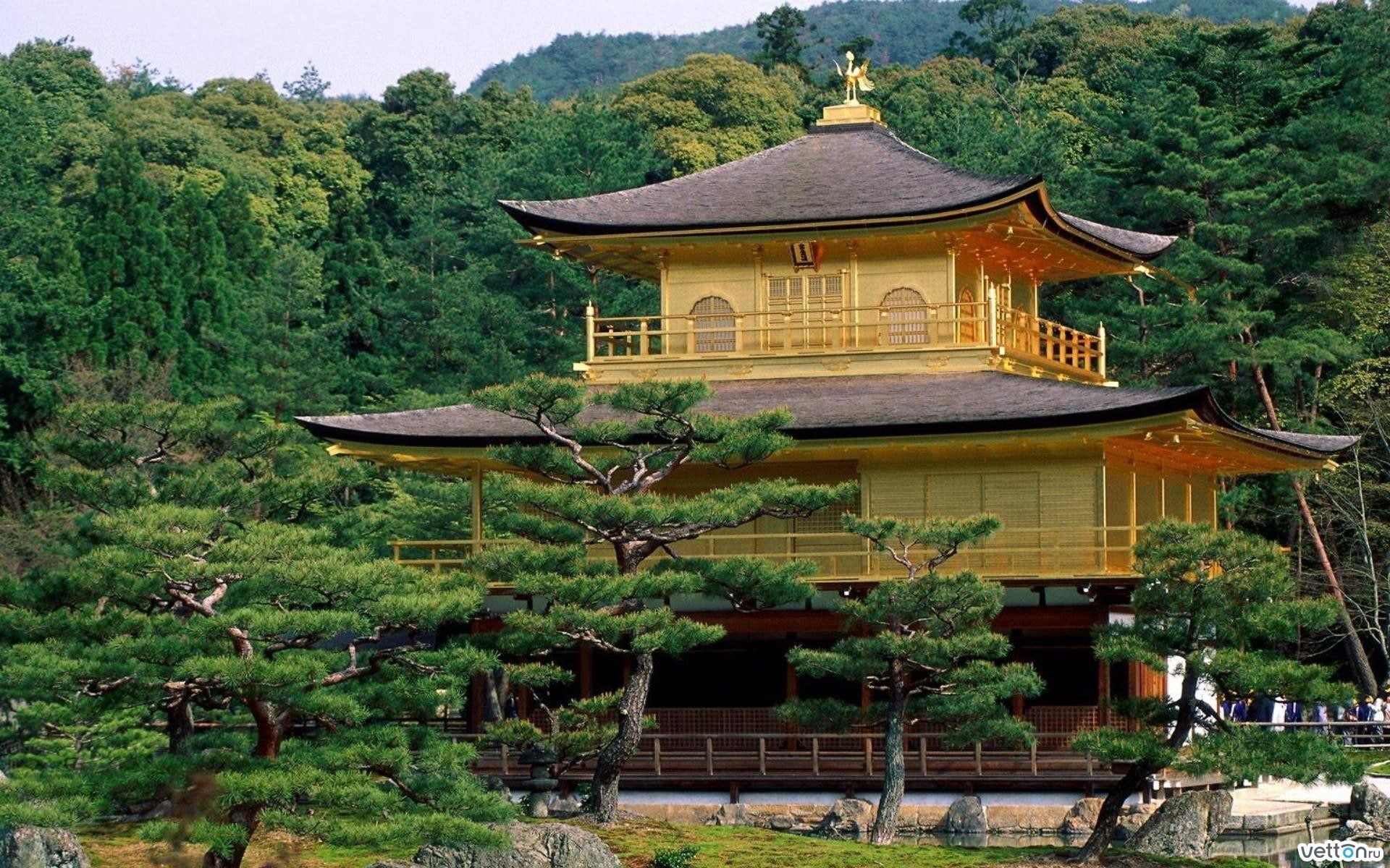 belief, outdoors, Temple of the Golden Pavilion, religion, 1080P, roof, shrine, no people, nature, plant, built structure, place of worship, kinkakuji, HD Wallpaper