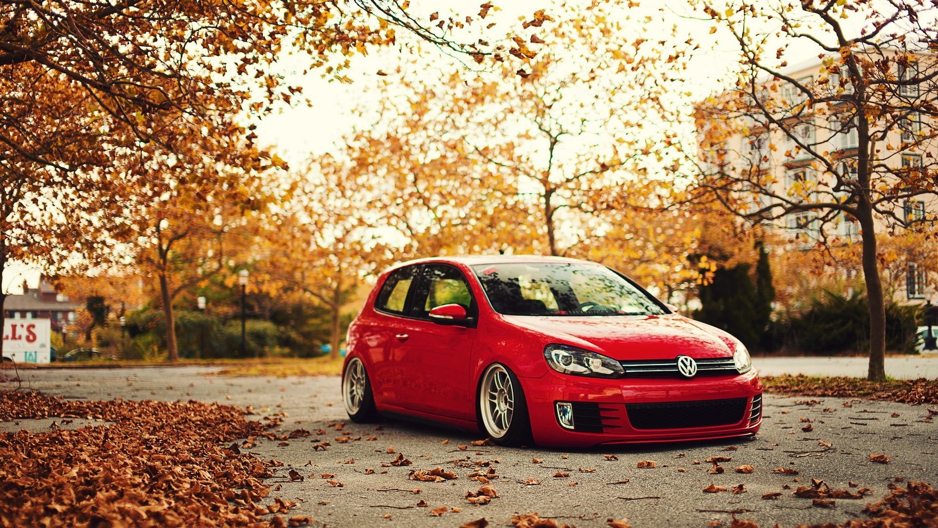 compact Car, driving, leaves, urban Scene, hatchback, speed, rear-View Mirror, mini Cooper, nature, no People, window, new, Golf VI, transportation, shiny, HD Wallpaper